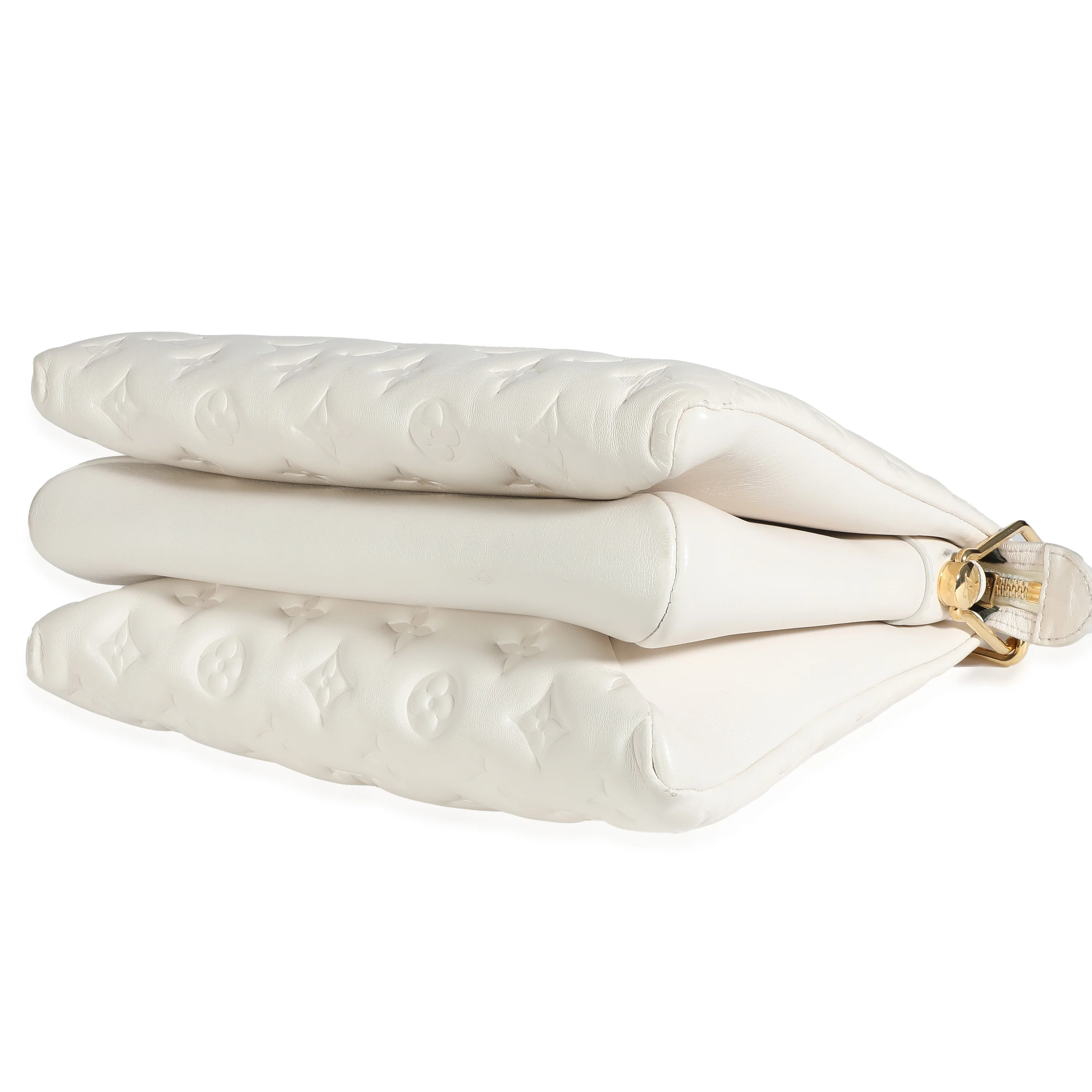 Cream Puffy Lambskin Monogram Coussin PM - Image 6
