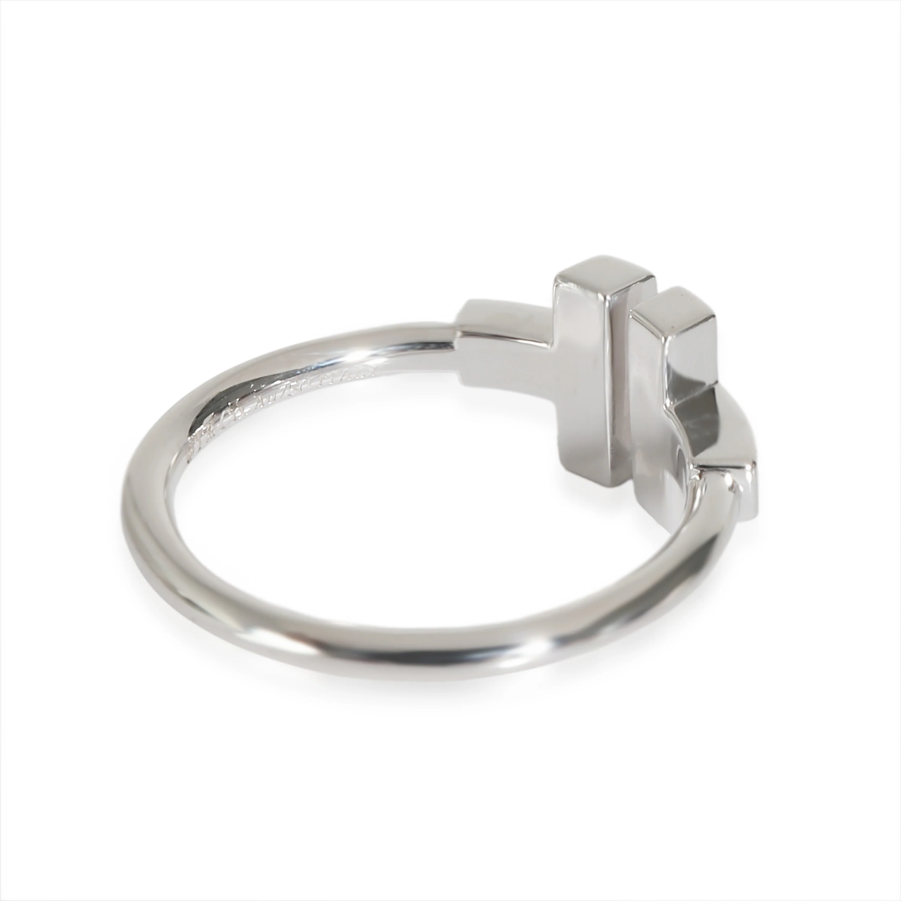 Tiffany T Blue & Diamond Ring in 18K White Gold 0.07 CTW - Image 4