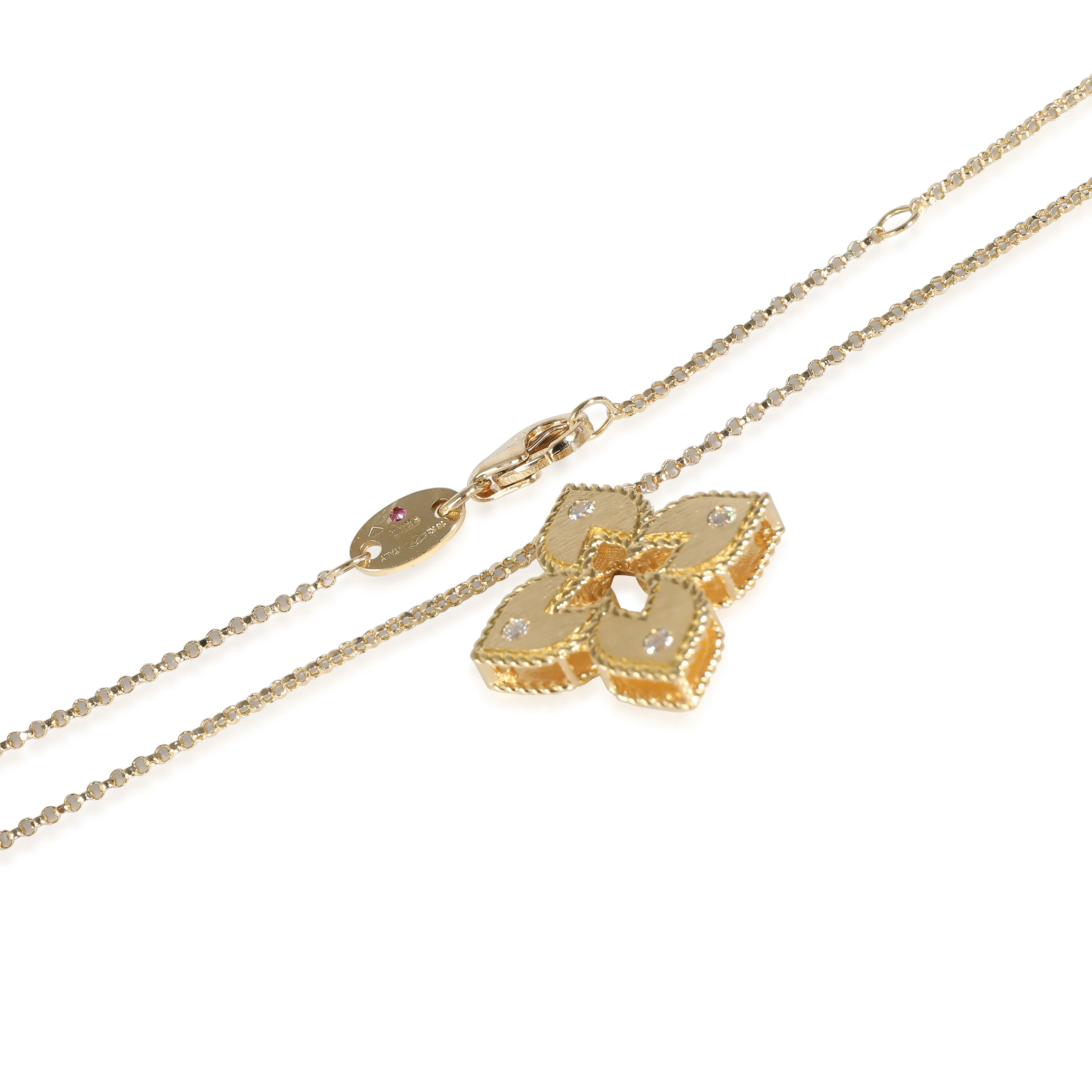 Roberto Coin Petite Venetian Princess Pendant in 18k Yellow Gold 0.06 CTW - Image 2