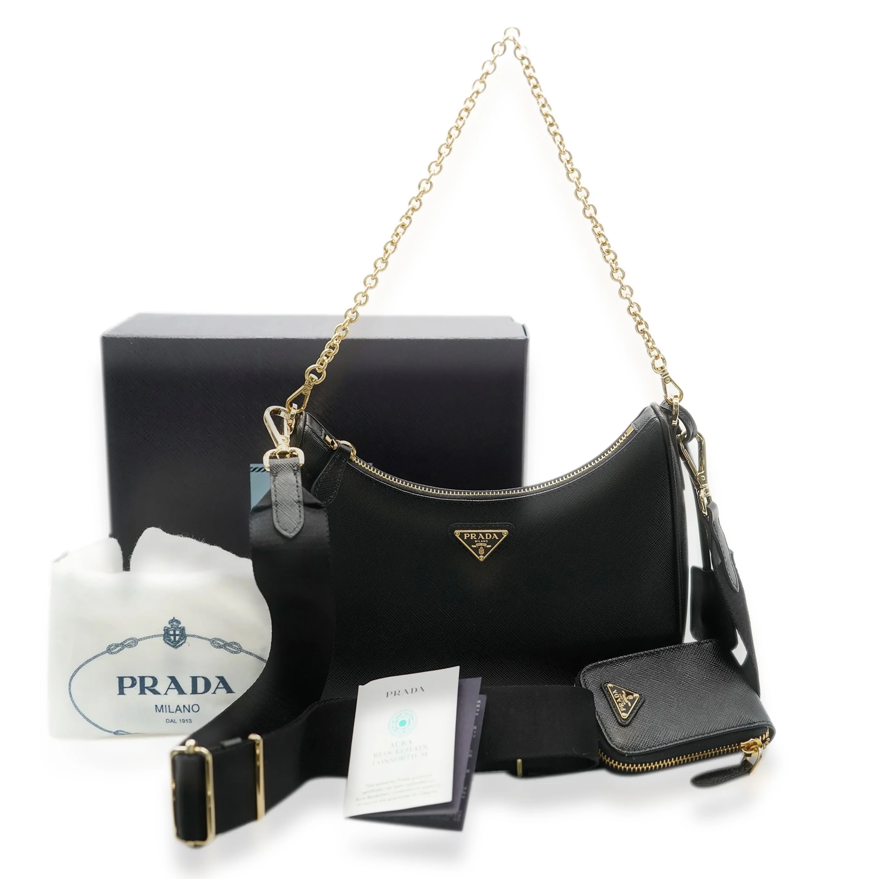 Prada Black Saffiano Re-Edition 2005 Bag - Image 10
