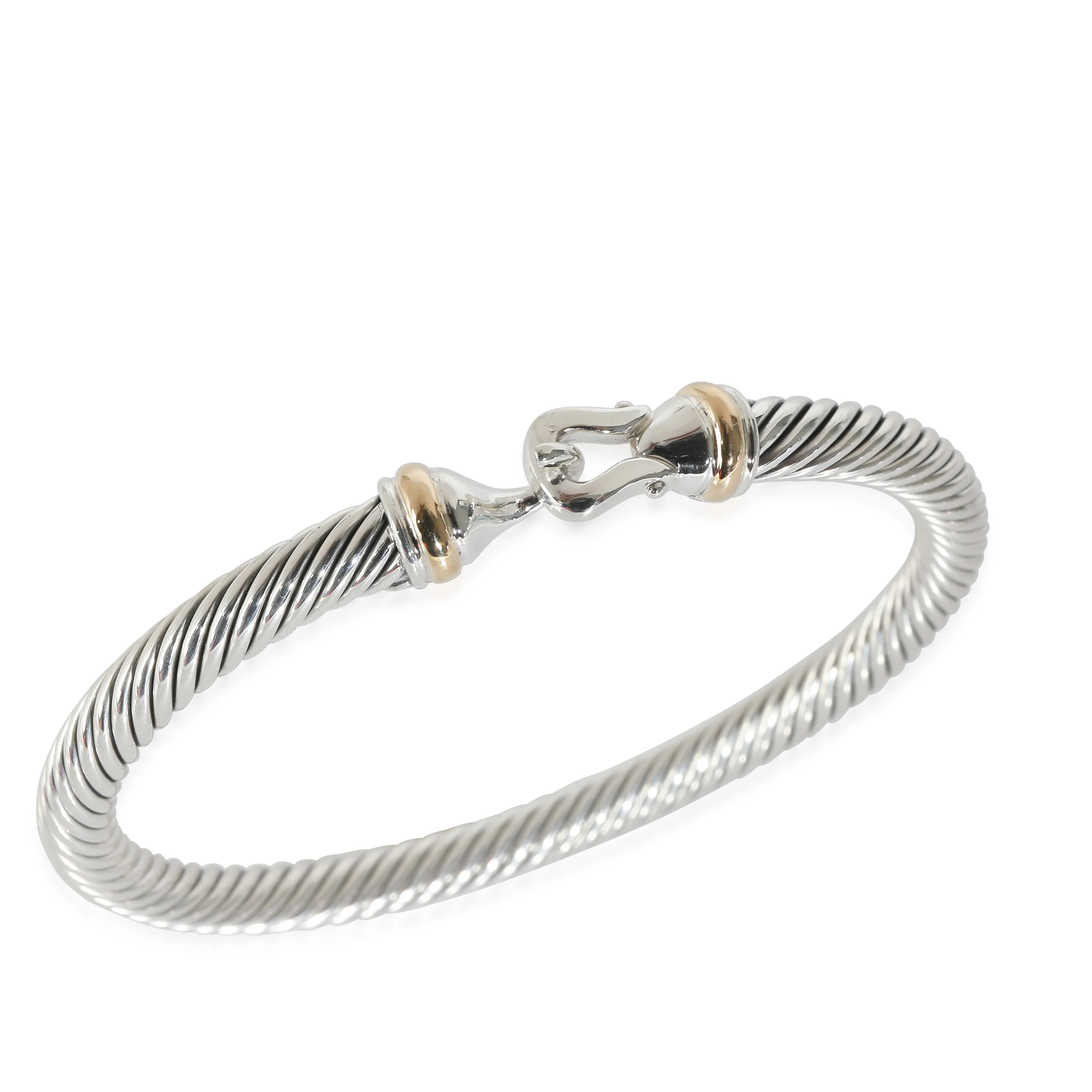 David Yurman Cable Buckle Bracelet in 18k Yellow Gold/Sterling Silver - Image 4