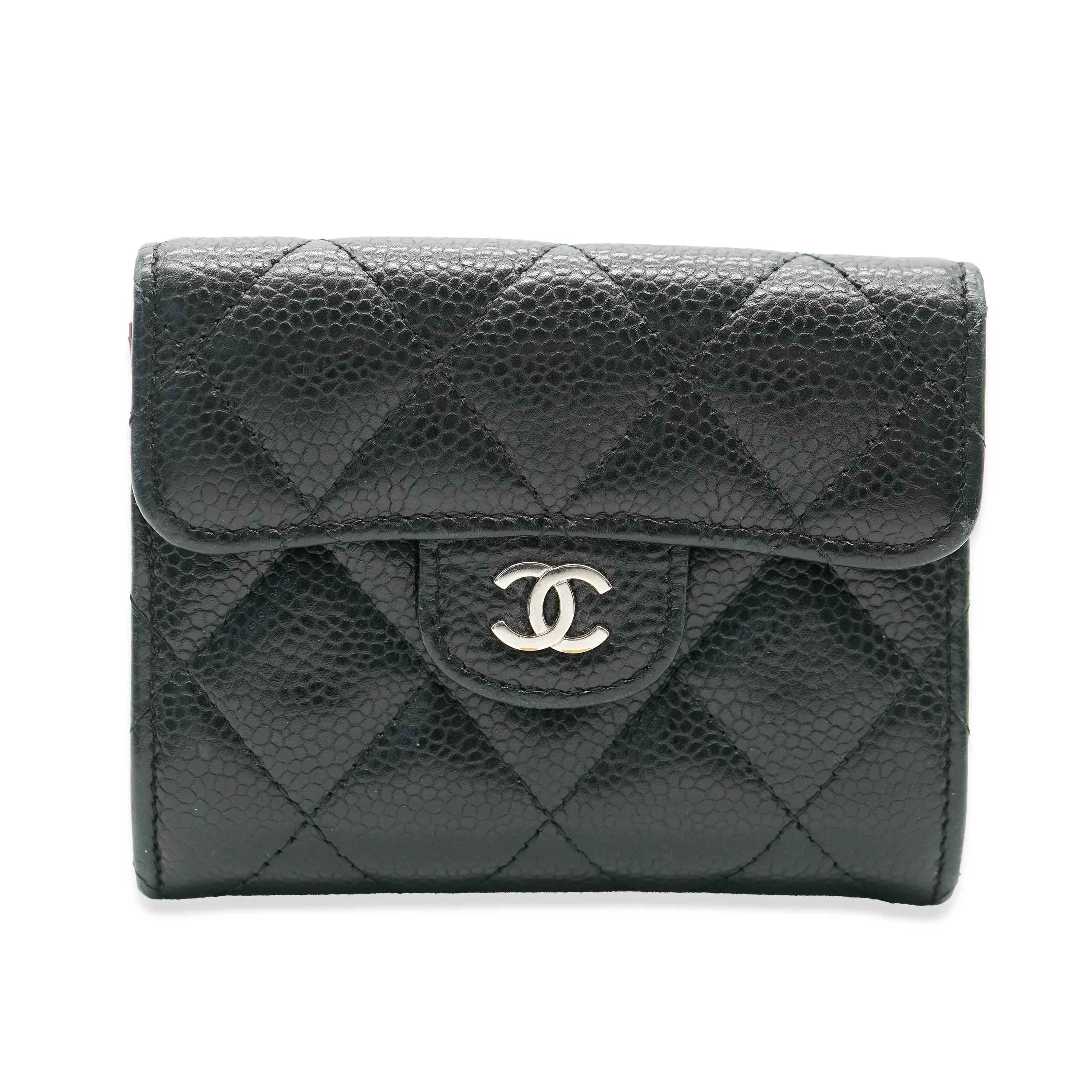 Chanel Black Quilted Caviar Classic Card Holder
