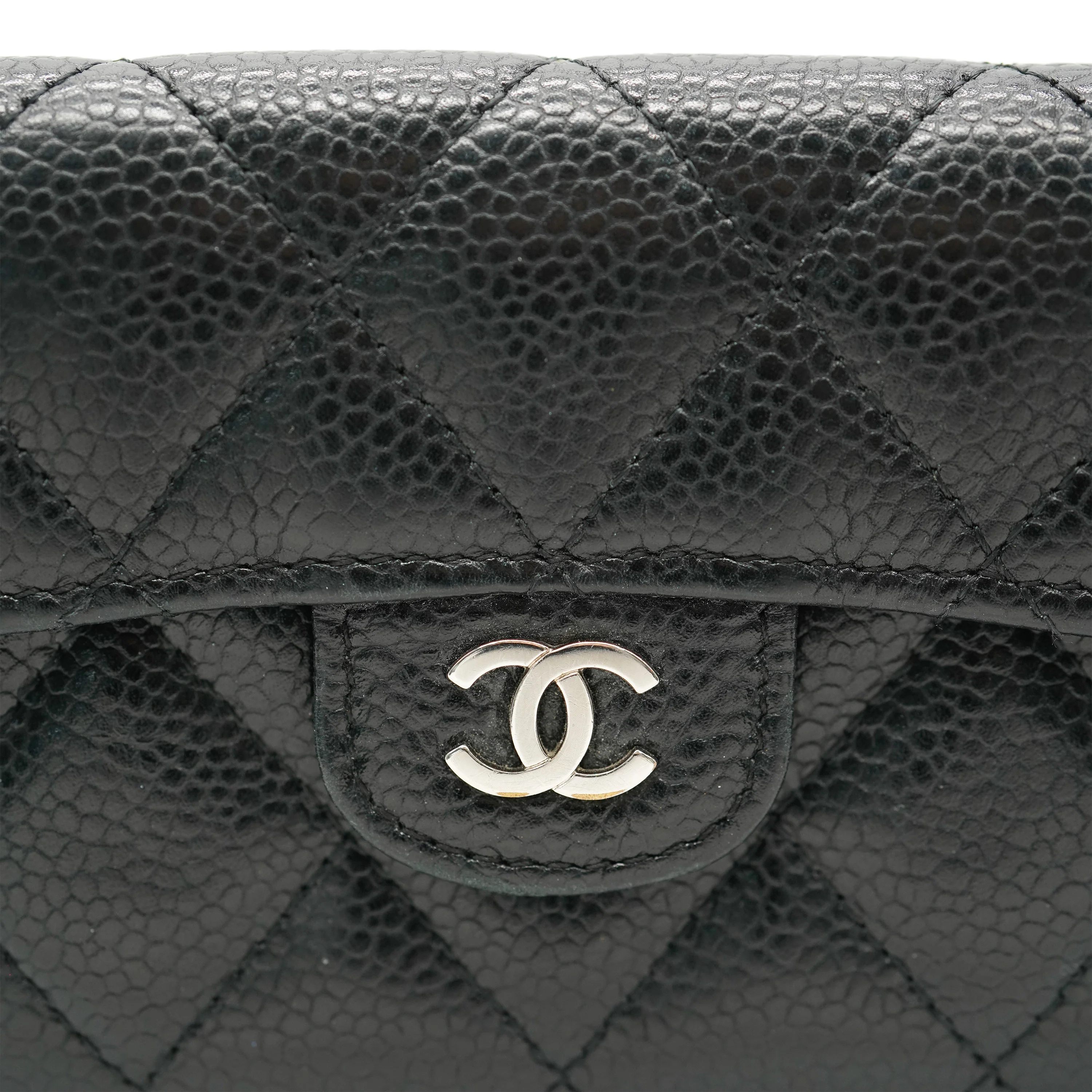 Chanel Black Quilted Caviar Classic Card Holder - Image 3