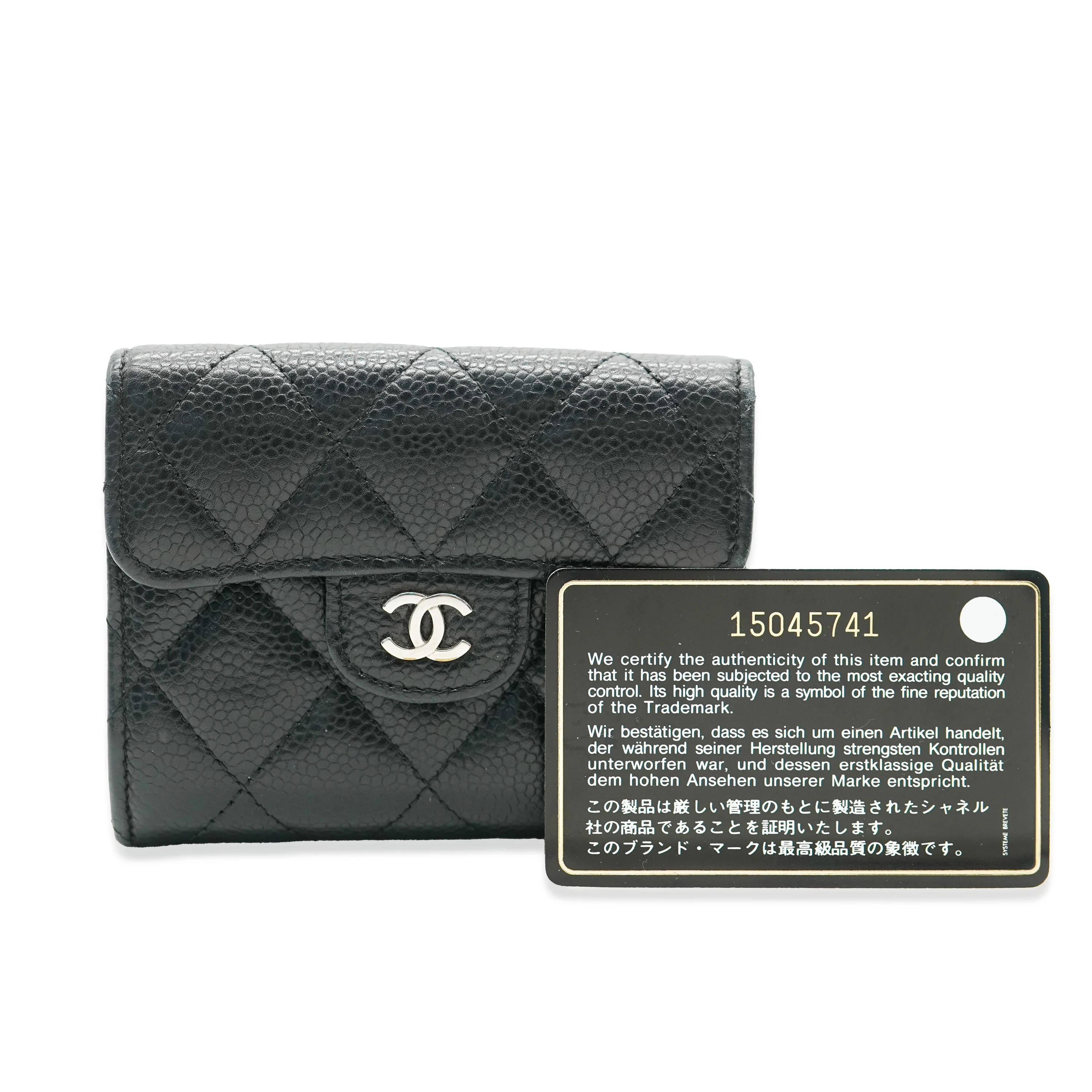 Chanel Black Quilted Caviar Classic Card Holder - Image 5
