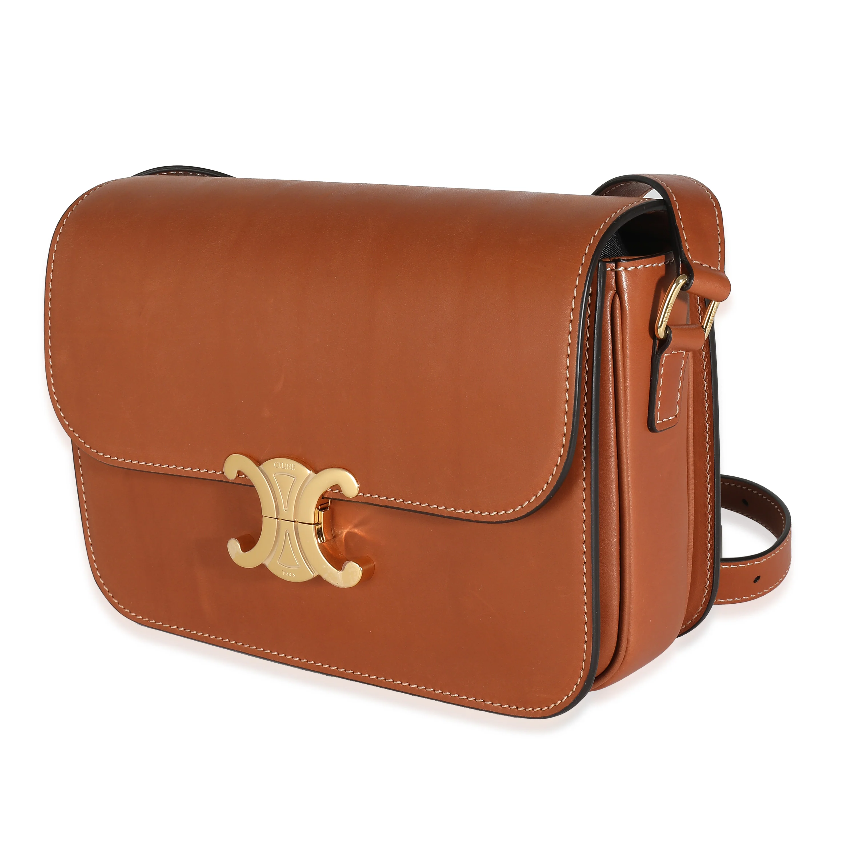 Celine Natural Calfskin Tan Classique Triomphe Bag - Image 2