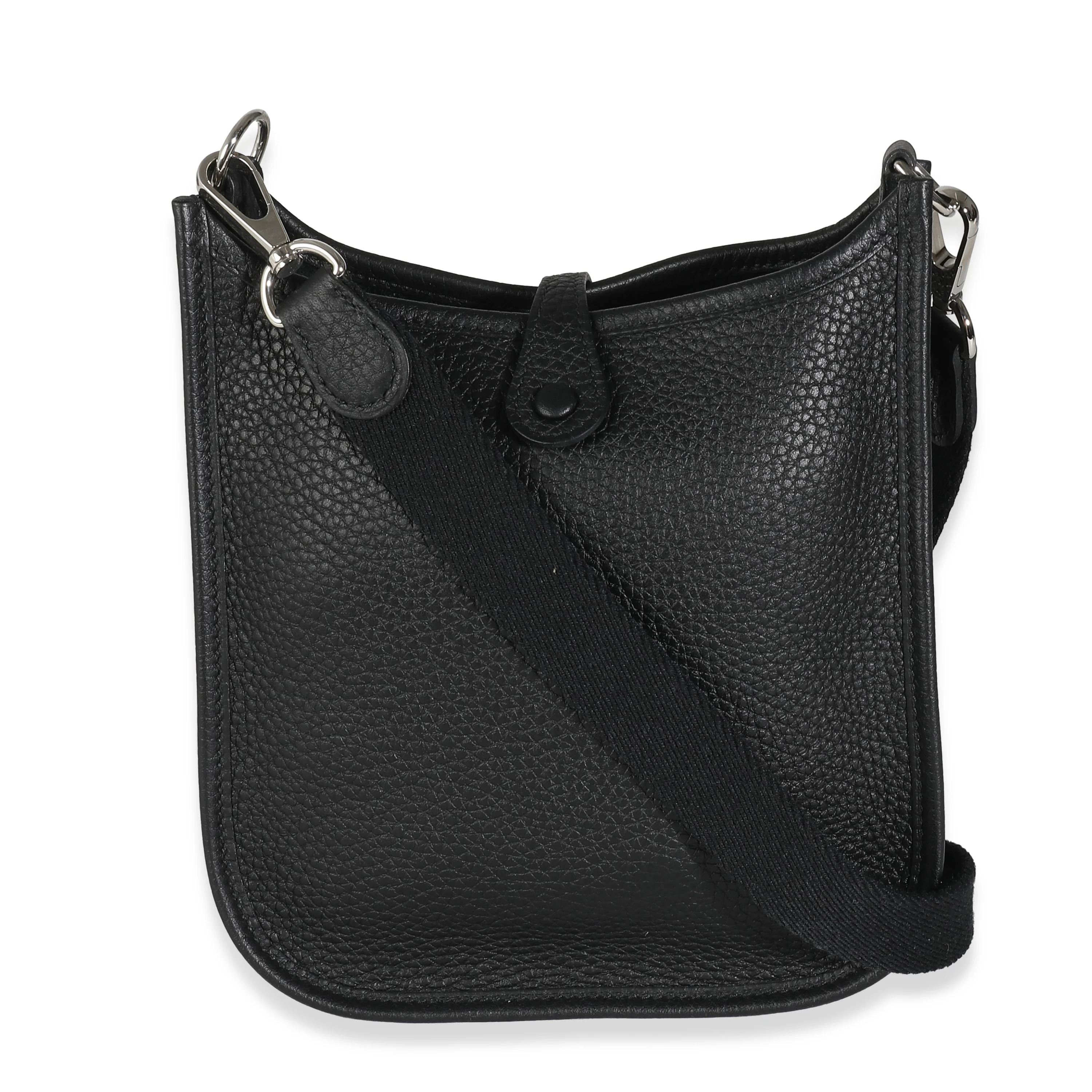 Hermès Black Clemence Mini Evelyne TPM 16 PHW - Image 7