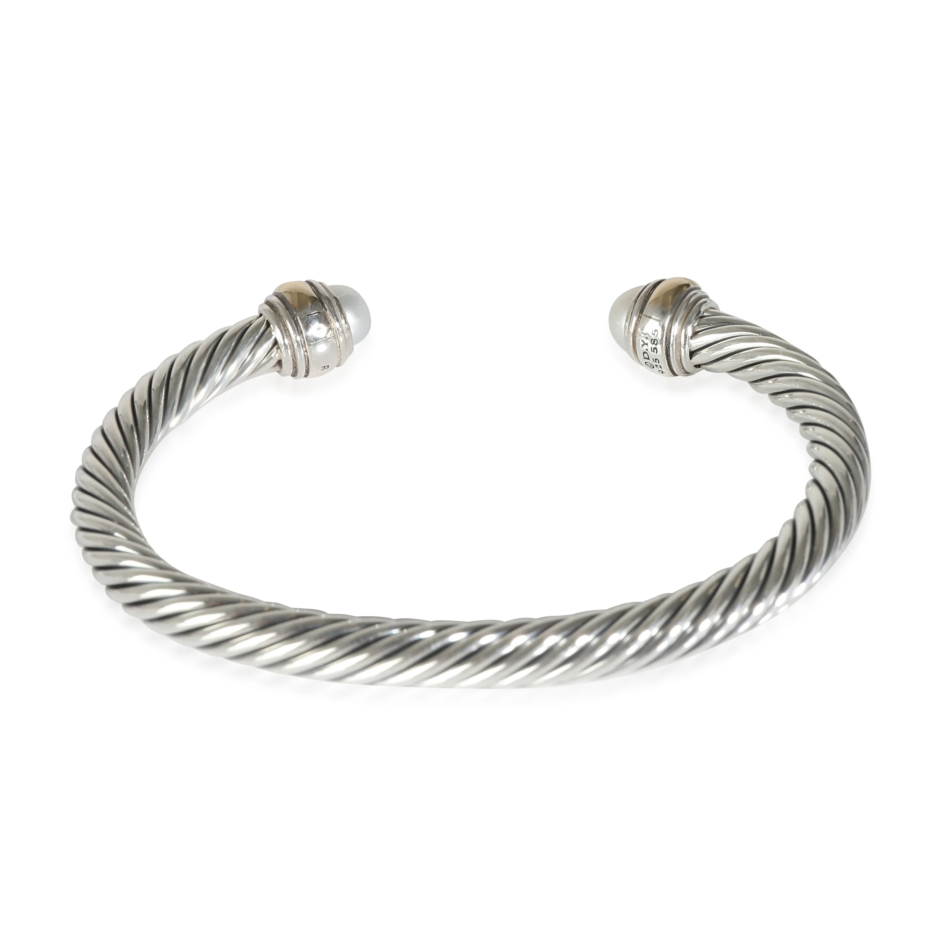 David Yurman Cable Classic Pearl Bracelet in 14k Yellow Gold/Sterling Silver - Image 3