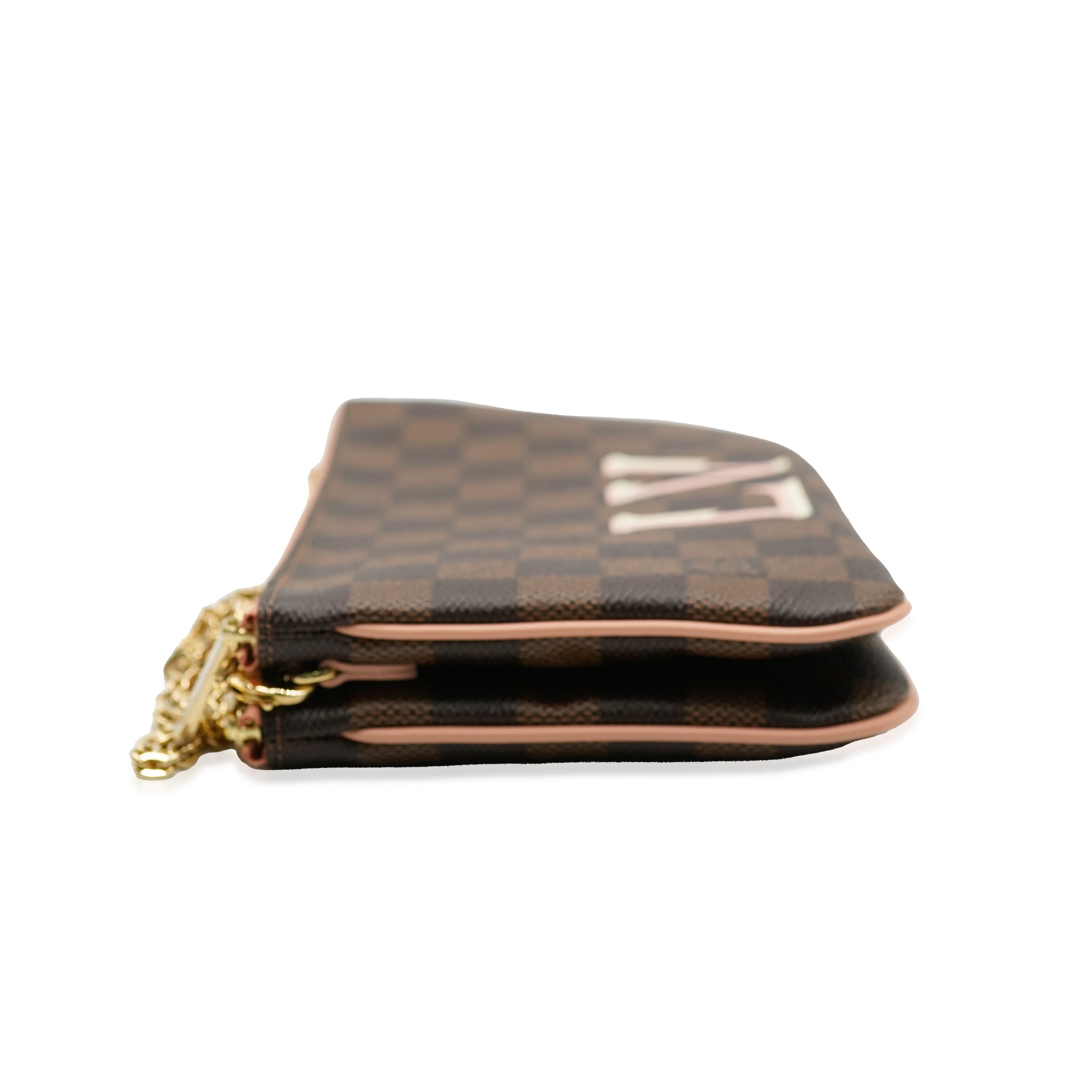 Louis Vuitton Pink Damier Ebene Canvas Double Zip Pochette - Image 11