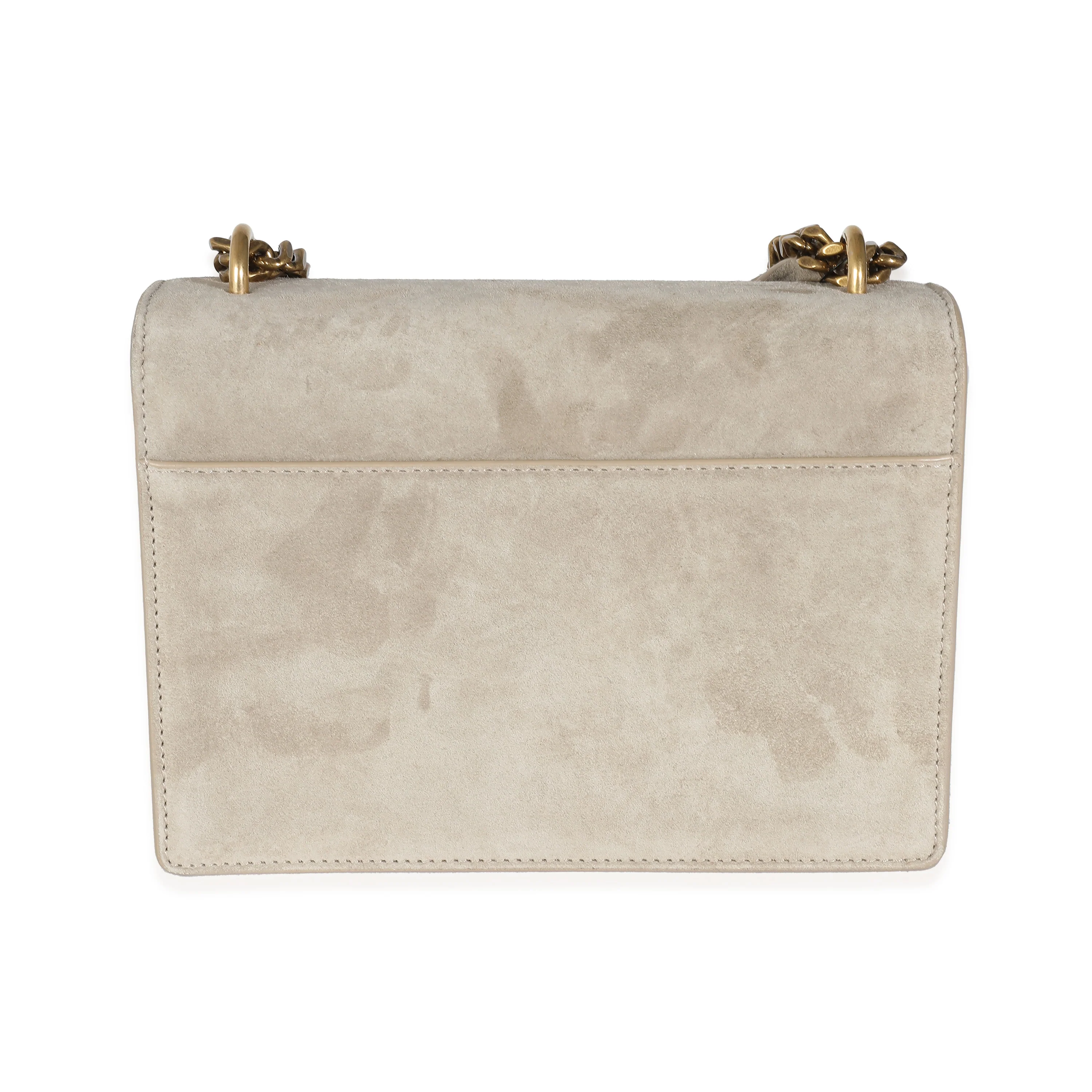 Matt Gold Suede Small Sunset Chain Bag - Image 5