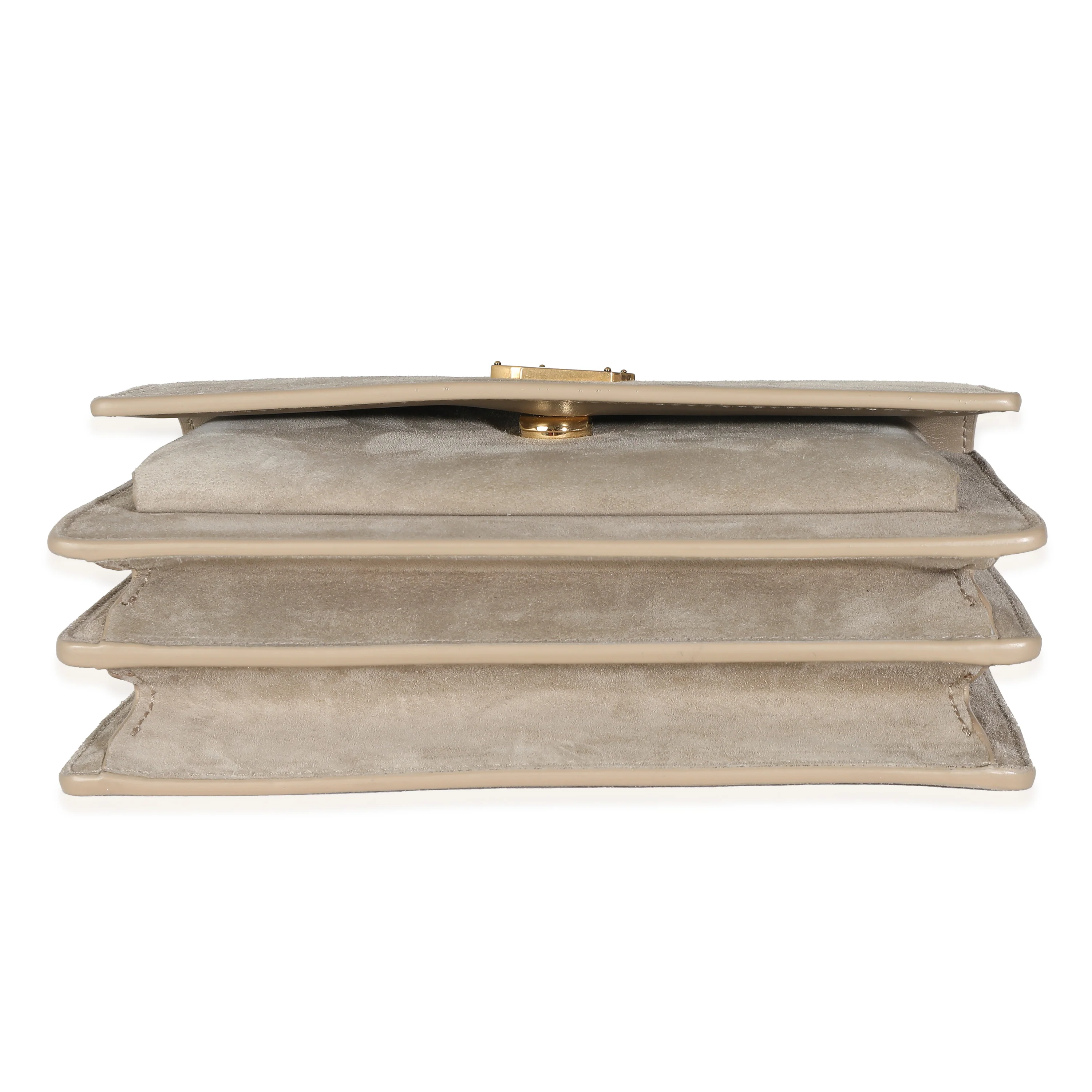 Matt Gold Suede Small Sunset Chain Bag - Image 7