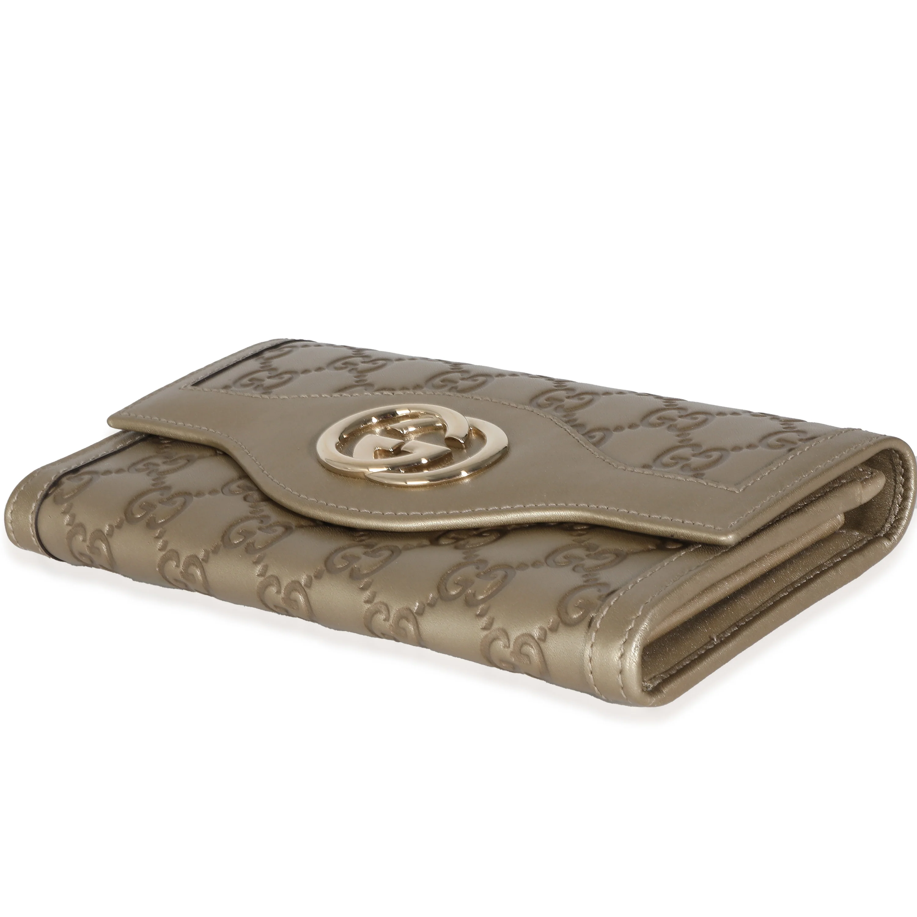 Gucci Champagne Guccissima Leather Sukey Continental Wallet - Image 6
