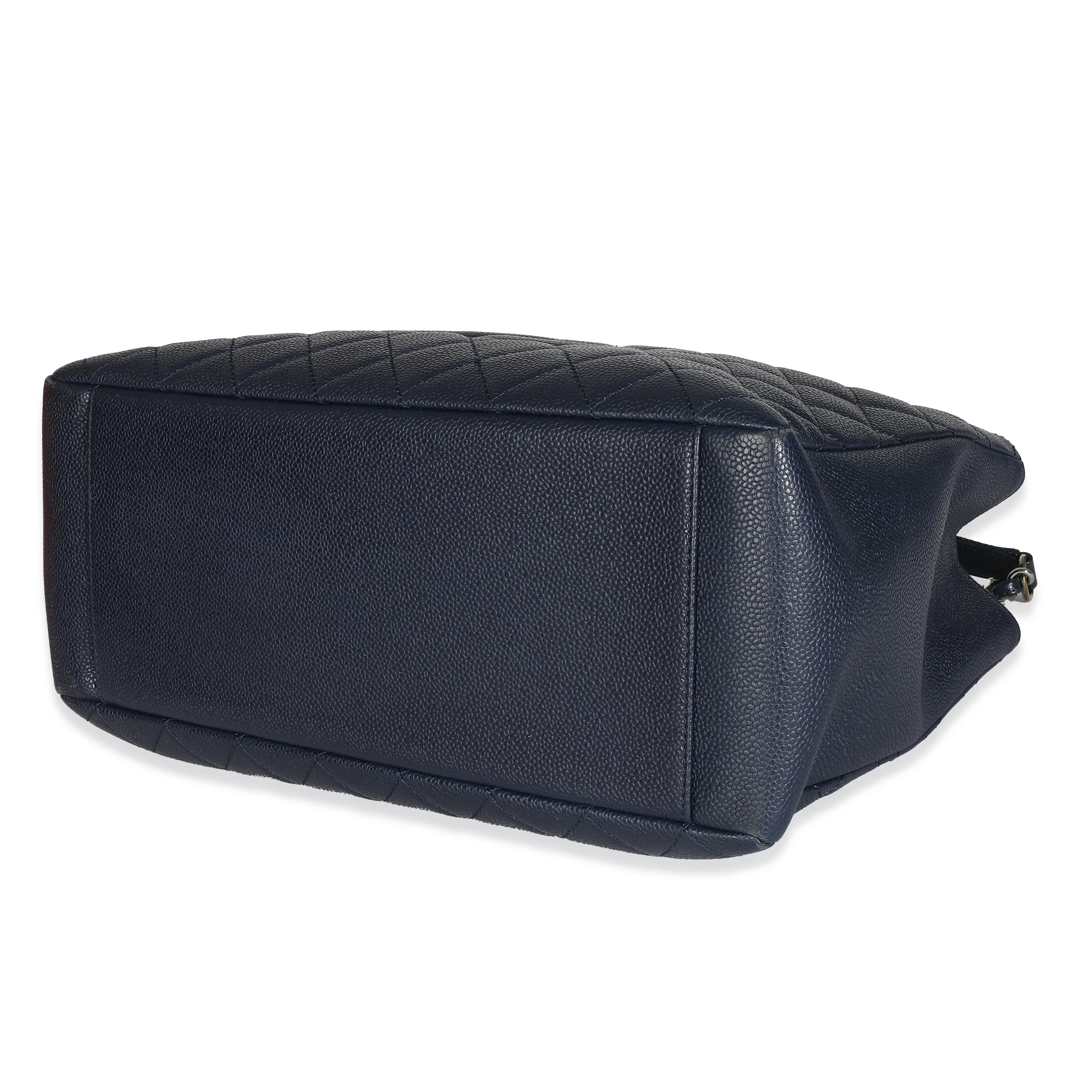Chanel Navy Quilted Caviar Grand Shopping Tote - Image 6
