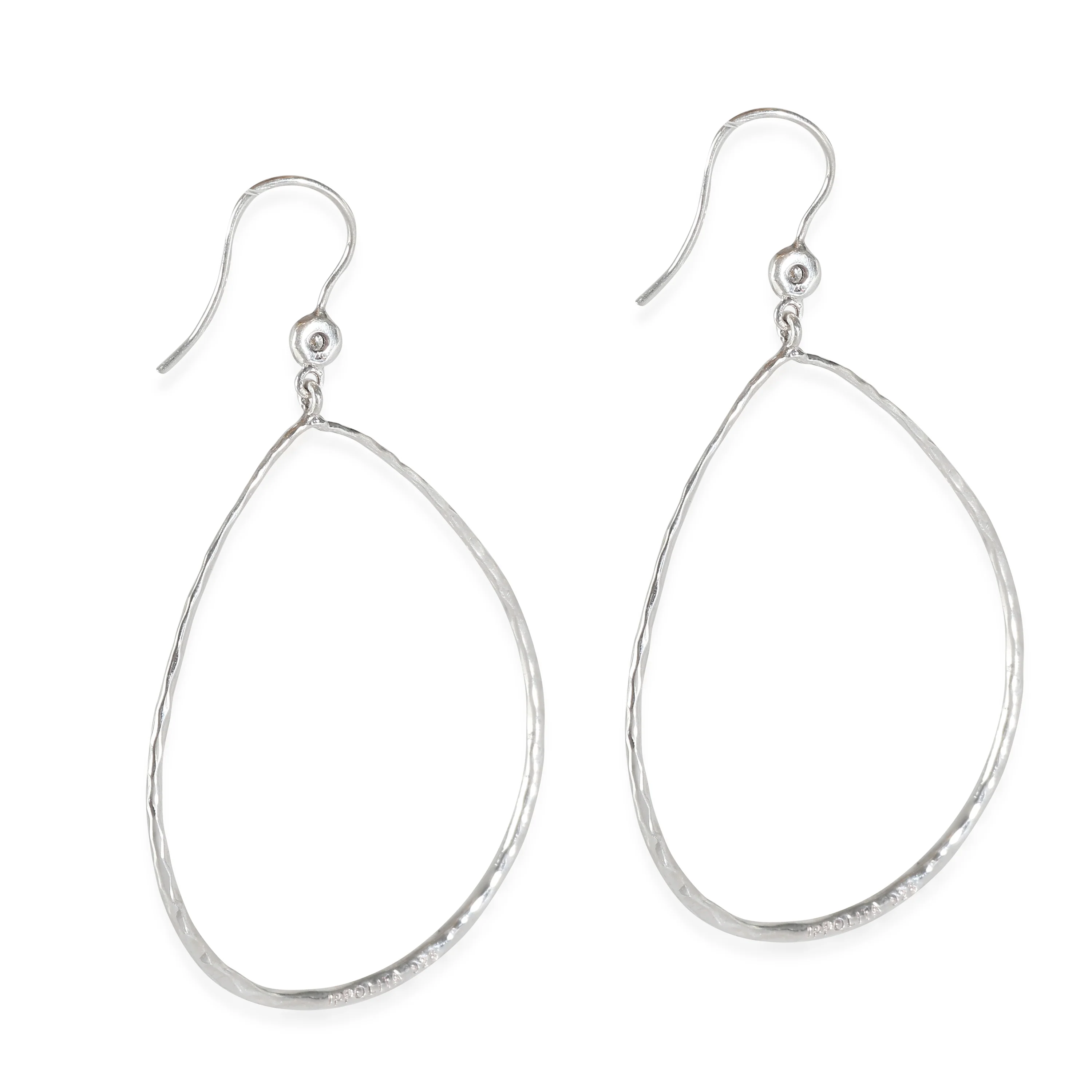 ppolita Classico Hammered Teardrop Earrings with Diamonds in Sterling Silver - Image 2