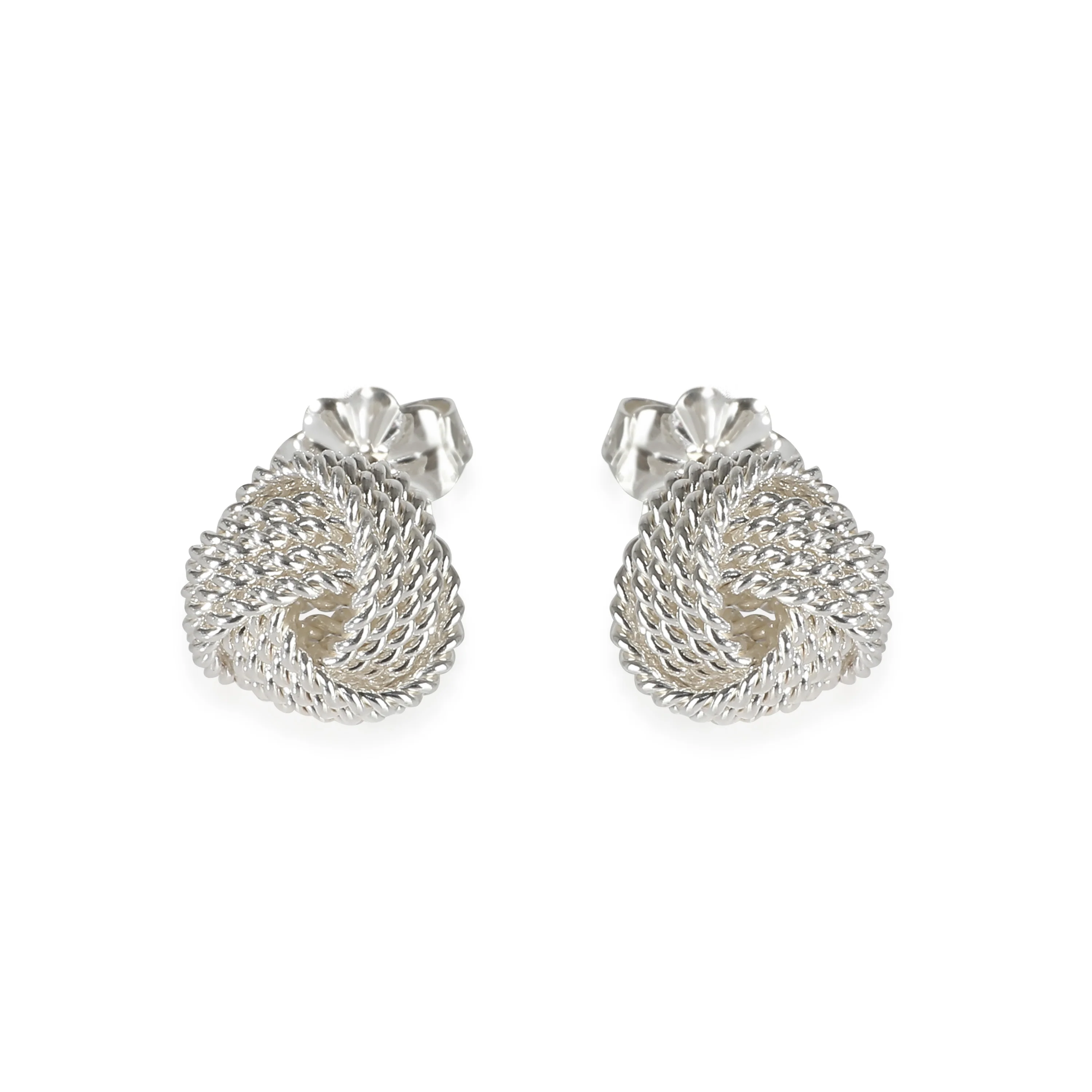Twist Knot Stud Earring in Sterling Silver