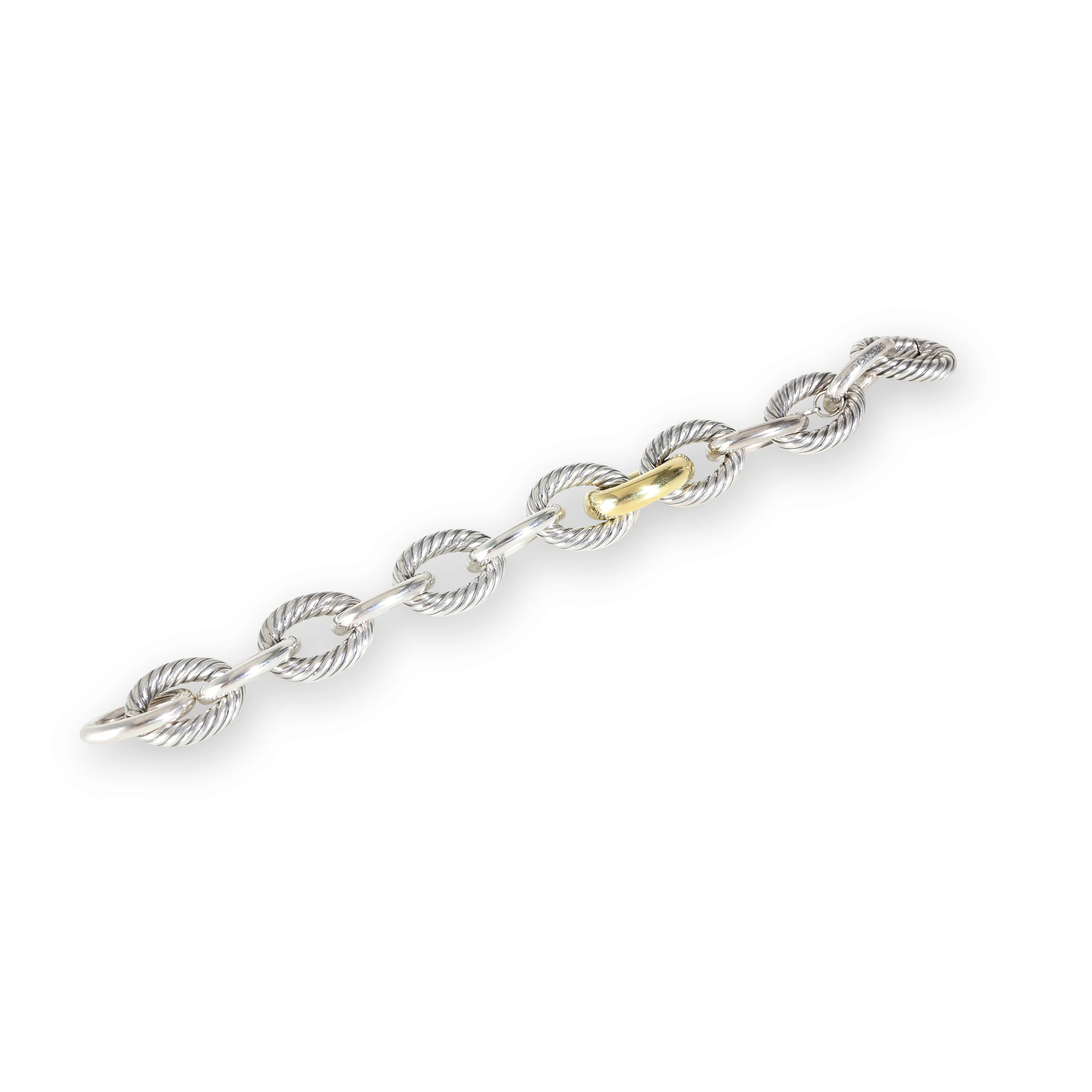 Oval Bracelet in 18K Yellow Gold/Sterling Silver - Image 3