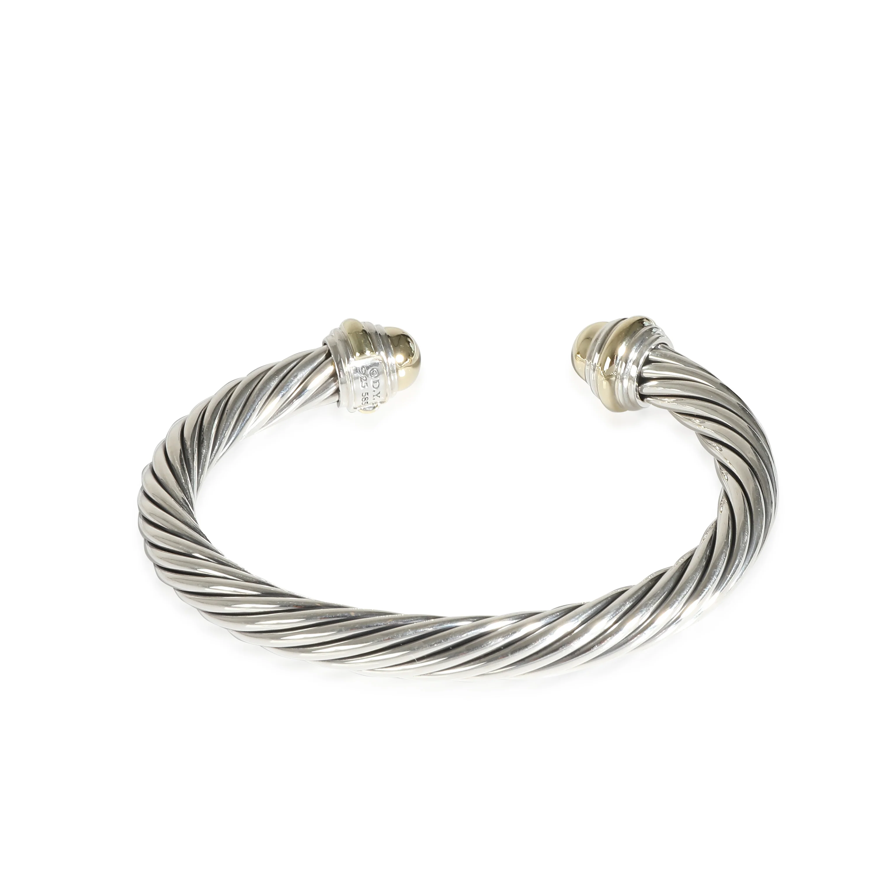 Cable Classic Bangle in 14K Yellow Gold/Sterling Silver - Image 3
