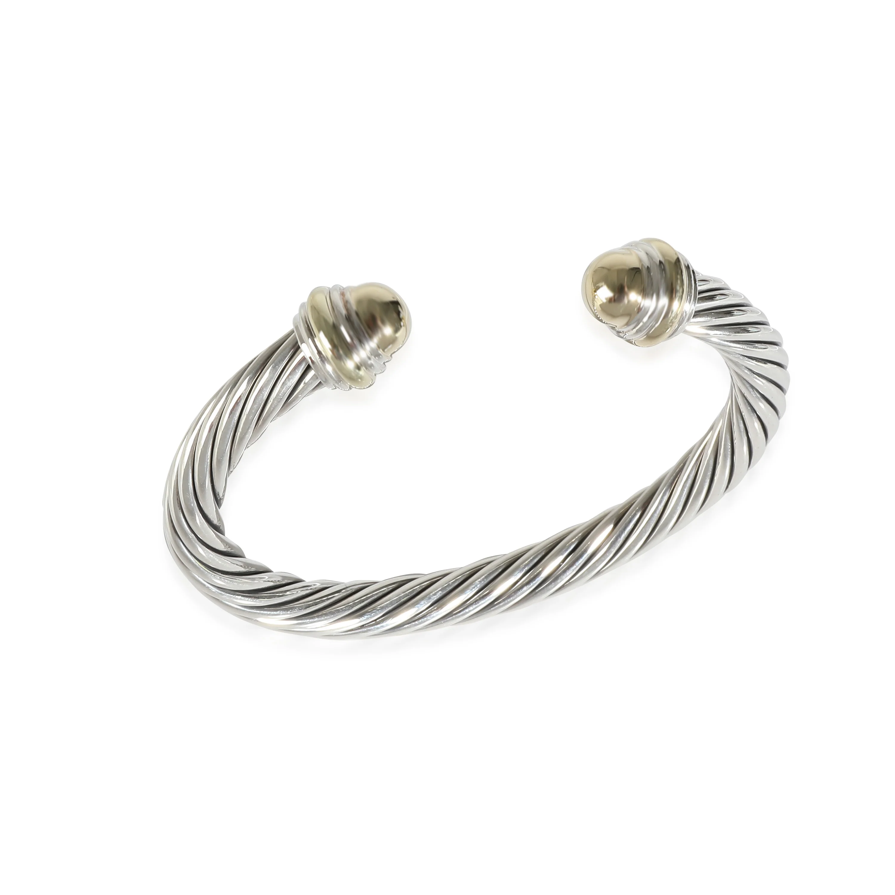 Cable Classic Bangle in 14K Yellow Gold/Sterling Silver - Image 4