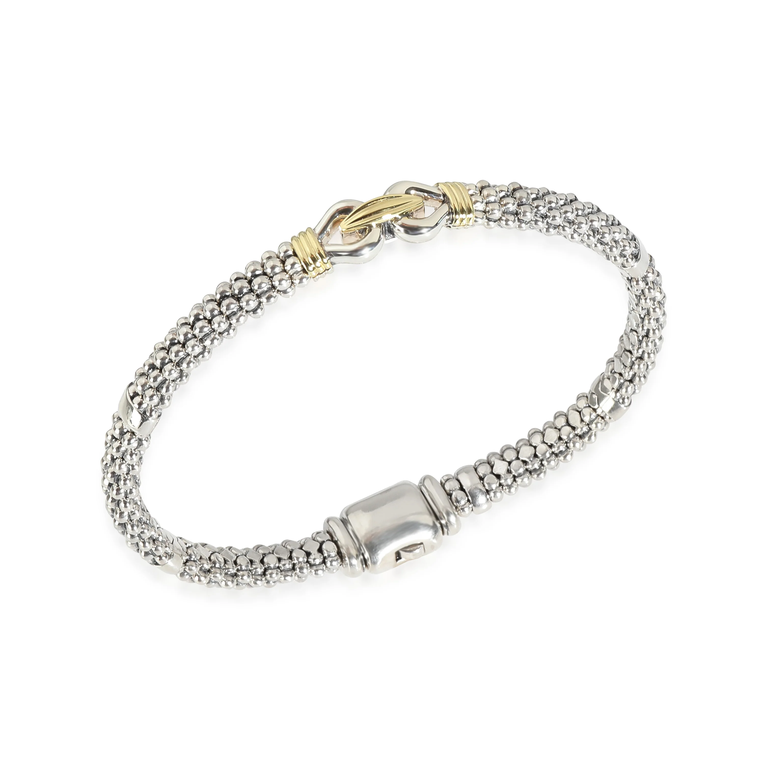 Caviar Buckle Bracelet in 18K Yellow Gold/Sterling Silver - Image 5