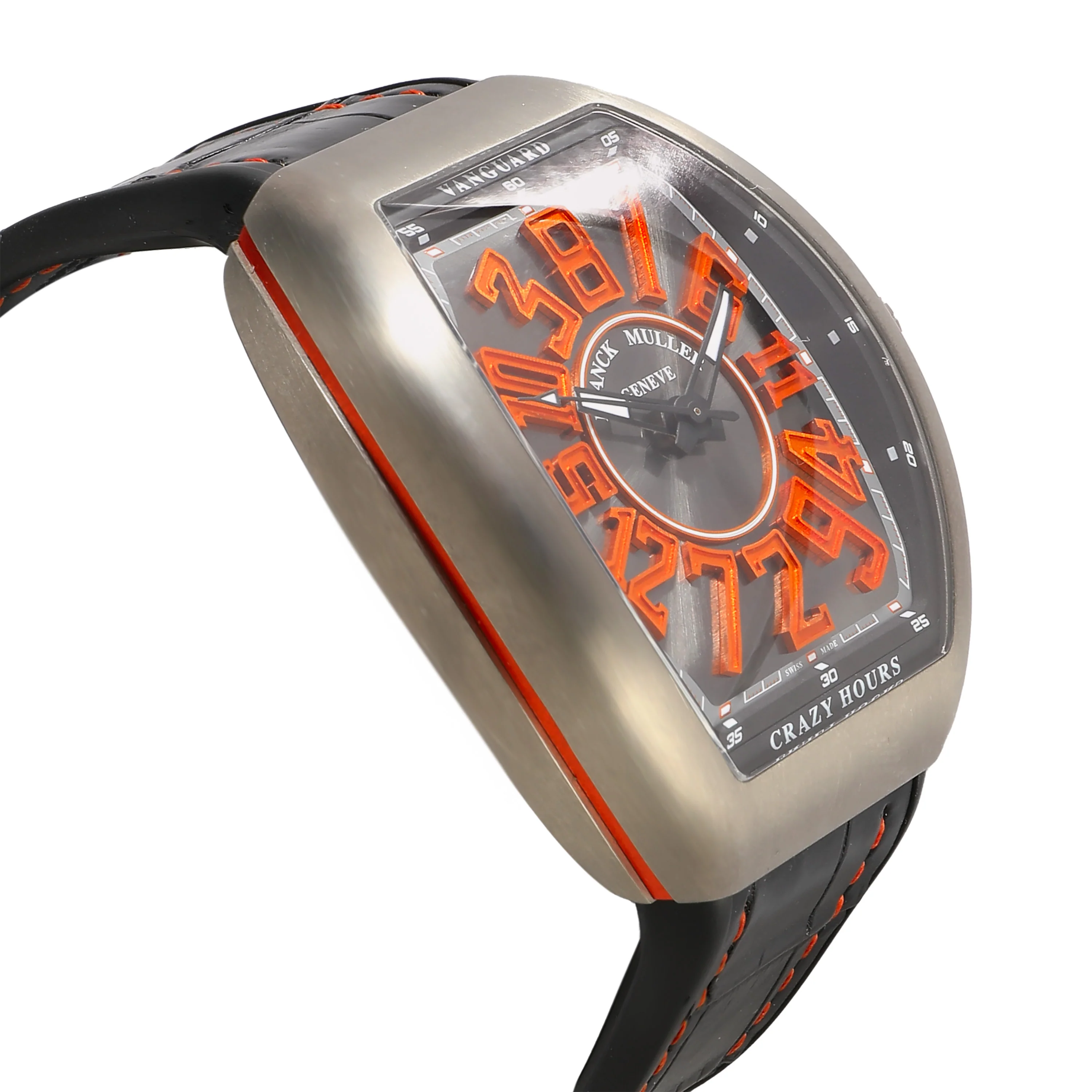Vanguard Crazy Hours V45 CH TT BK OR Mens Watch in  Titanium - Image 2