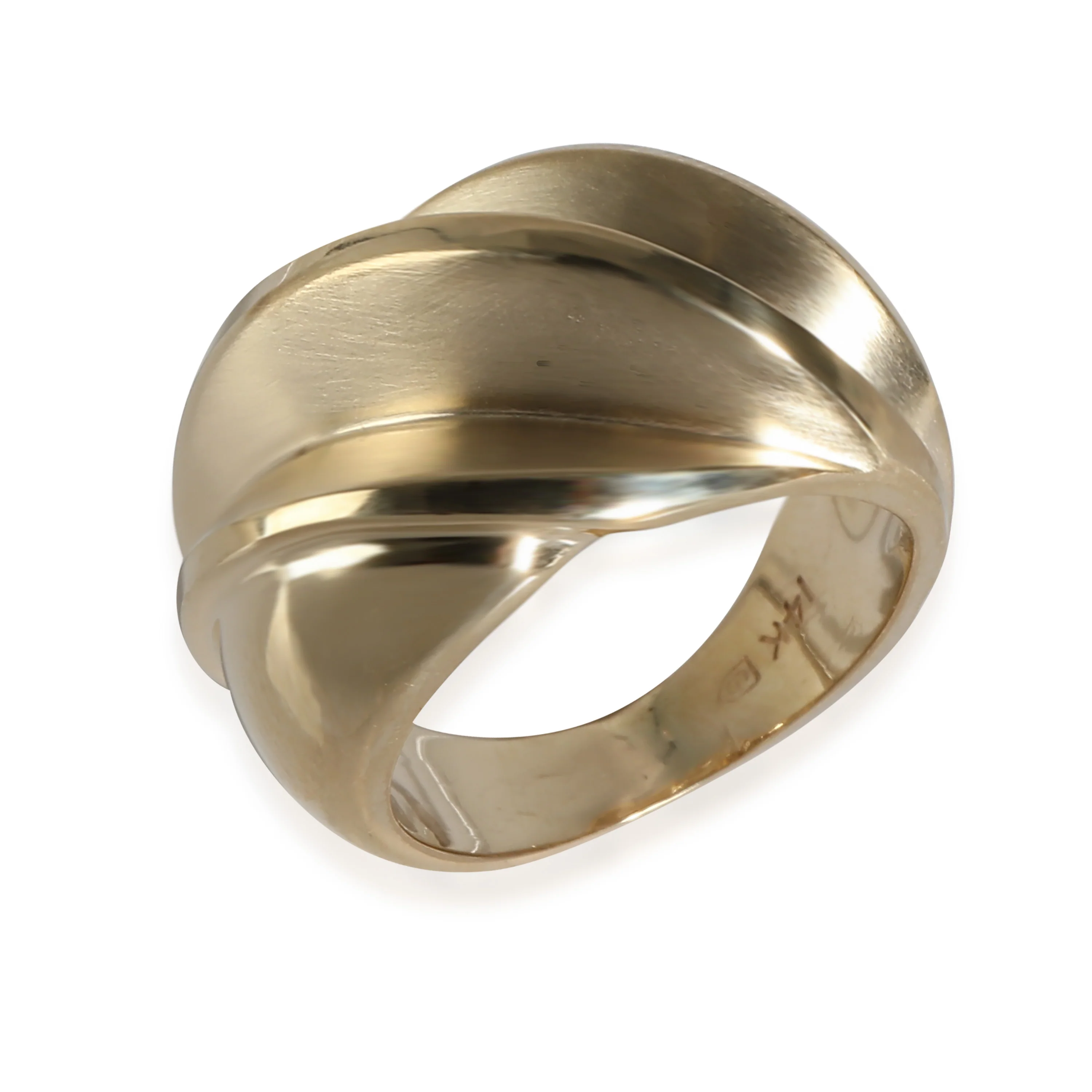 Raised Edge Scalloped Detail Ring in 14K Yellow Gold - Image 4