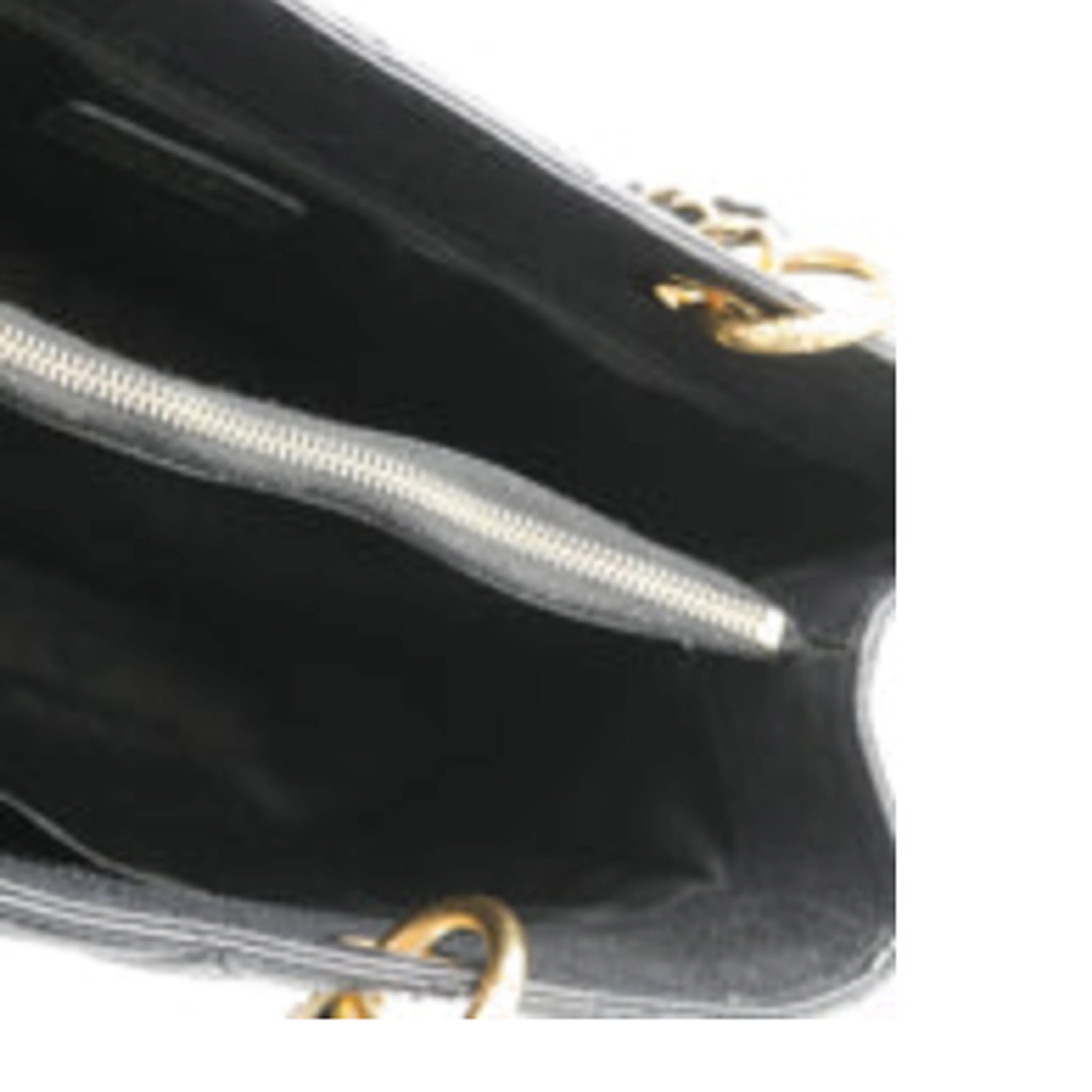 Black Quilted Caviar Grand Shopper Tote - Image 6