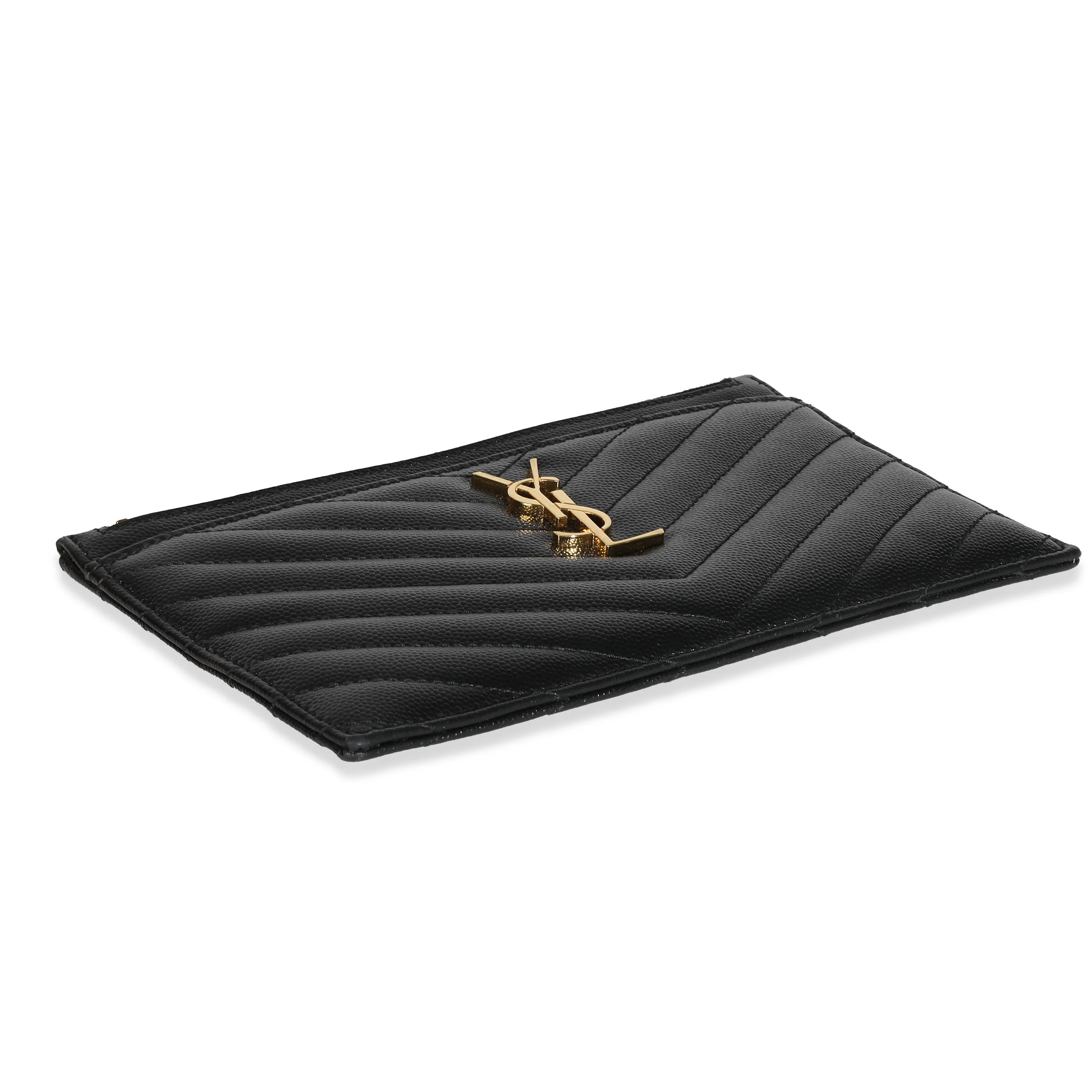 Saint Laurent Black Grain De Poudre Cassandre Pouch - Image 4