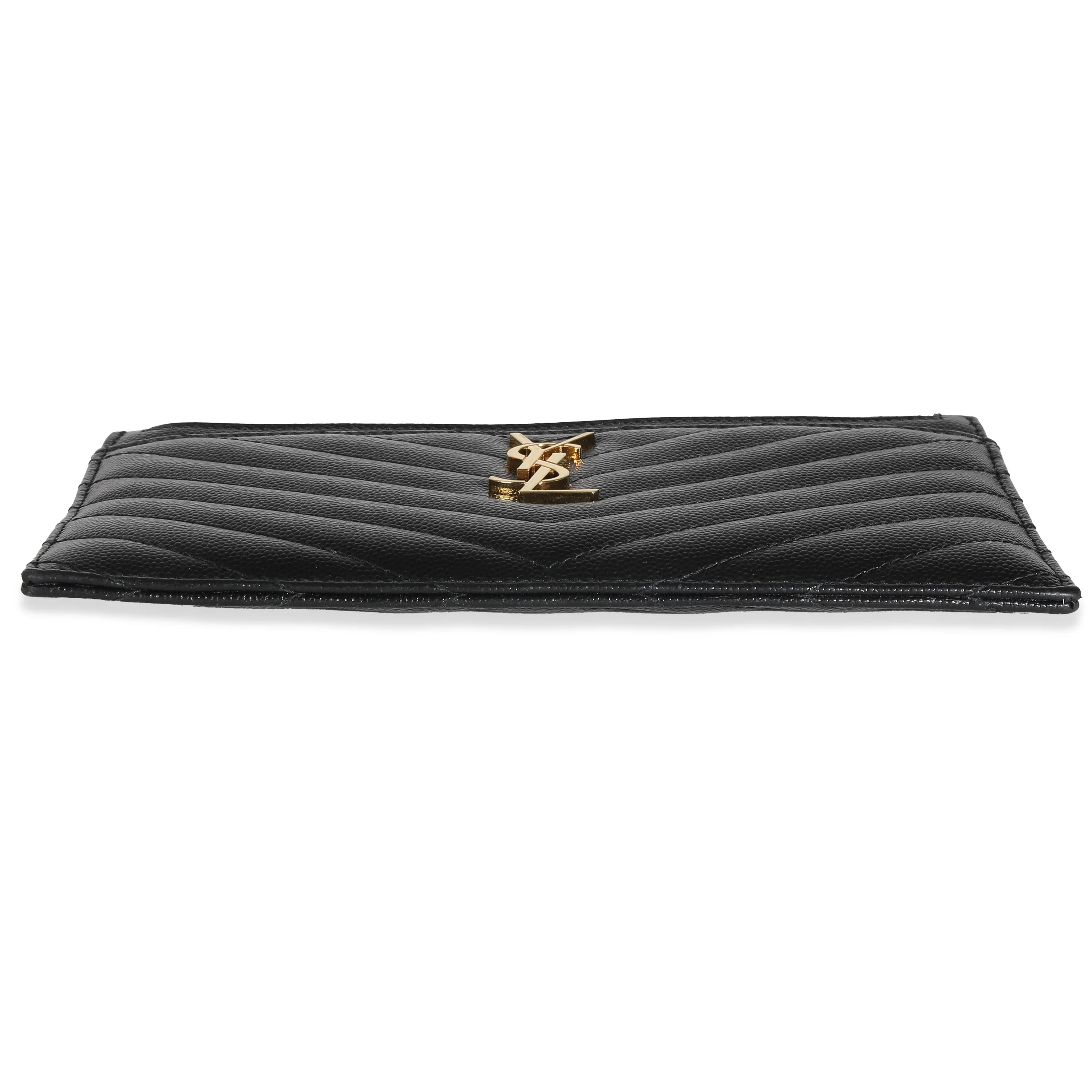 Saint Laurent Black Grain De Poudre Cassandre Pouch - Image 7