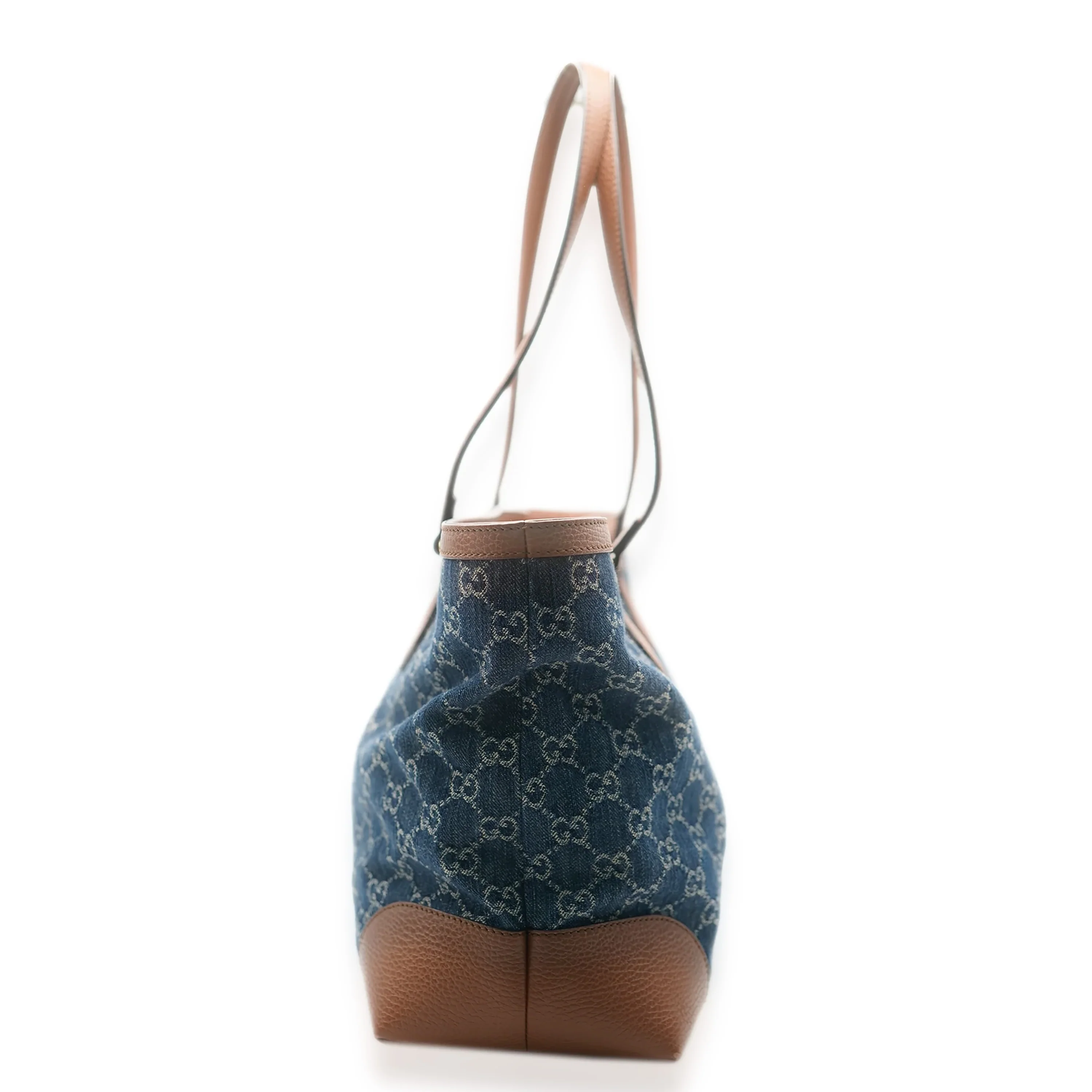 Blue Tea Cuir New Denim GG Medium Ophidia Shopping Tote - Image 3