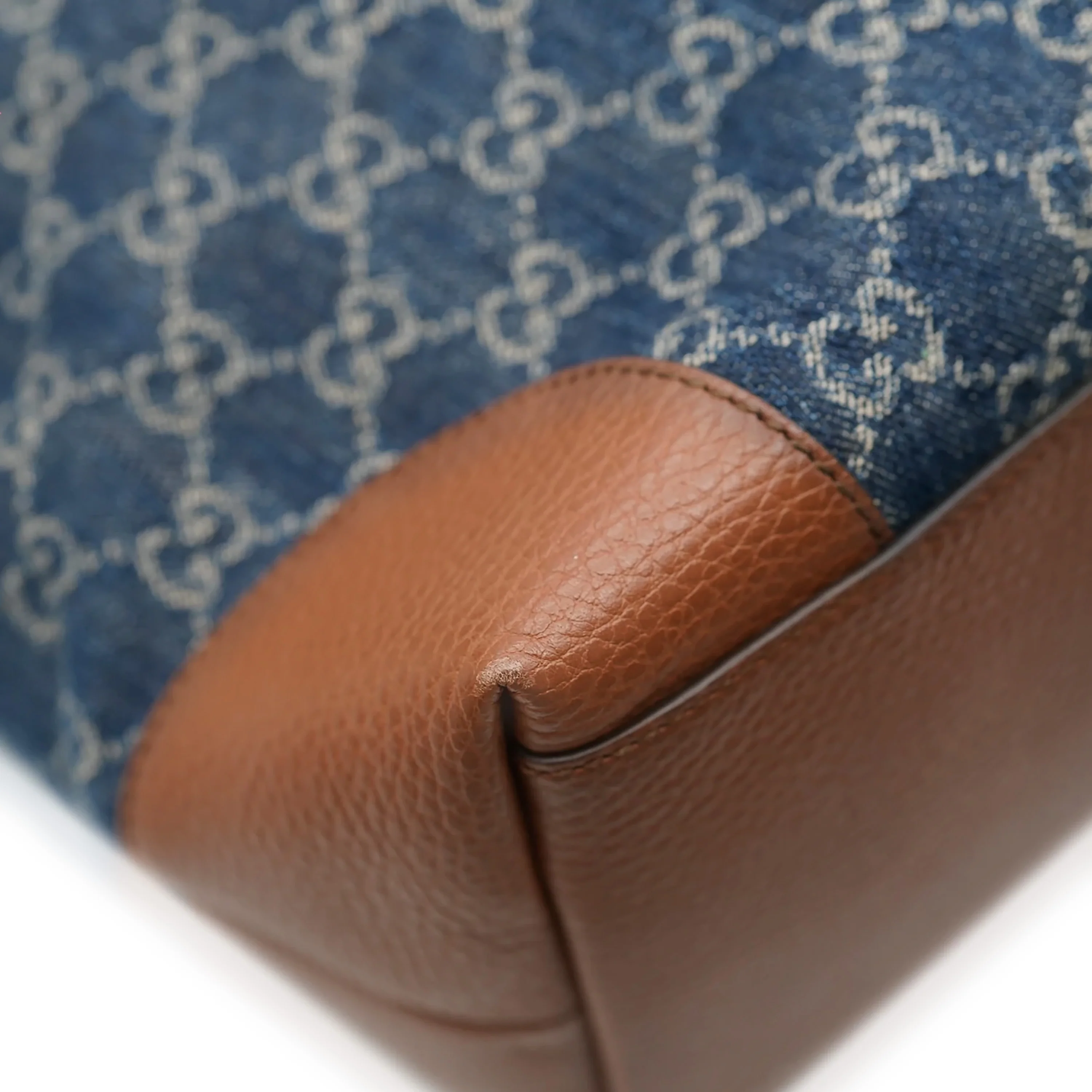 Blue Tea Cuir New Denim GG Medium Ophidia Shopping Tote - Image 7