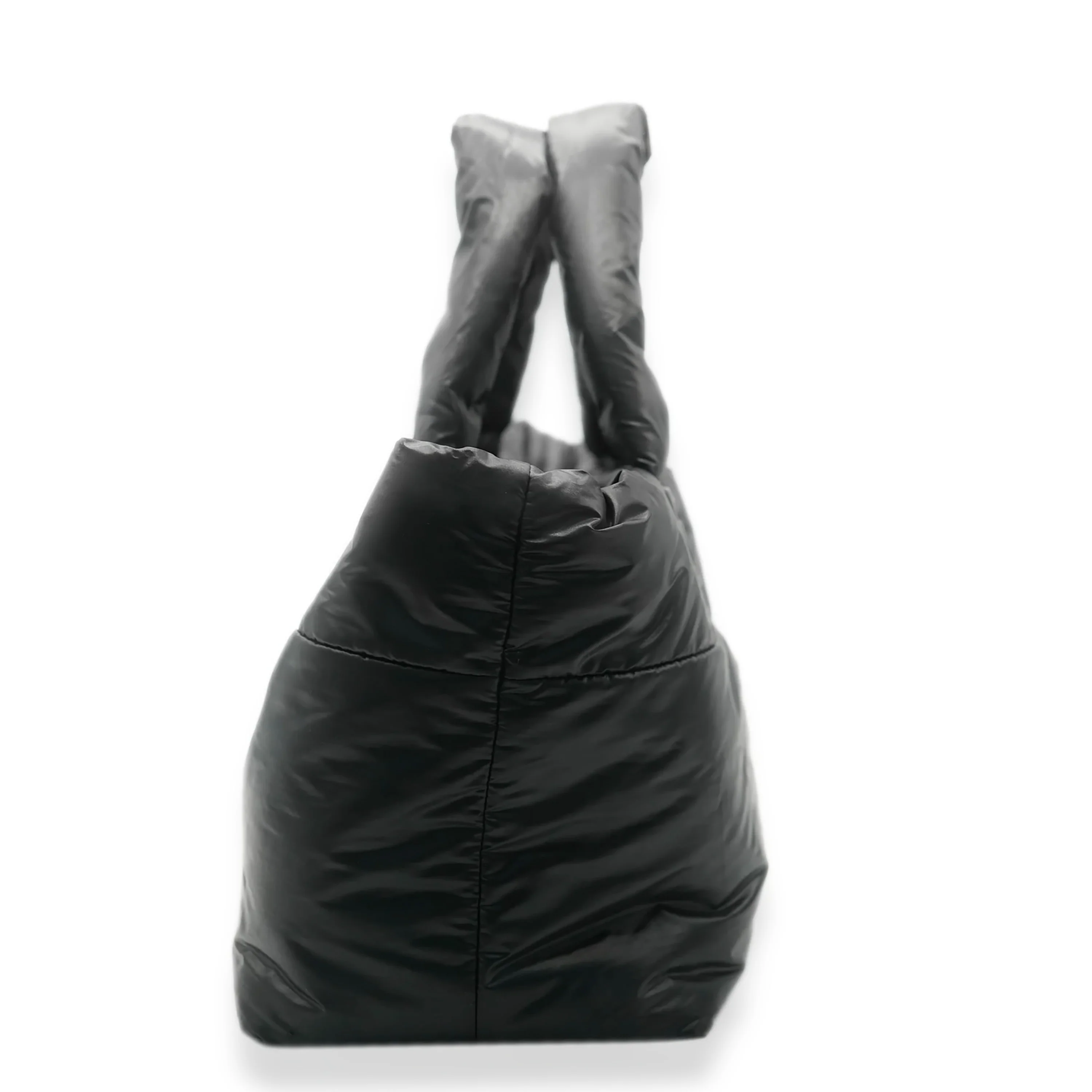 Black Quilted Nylon Small Reversible Coco Cocoon Tote - Image 8