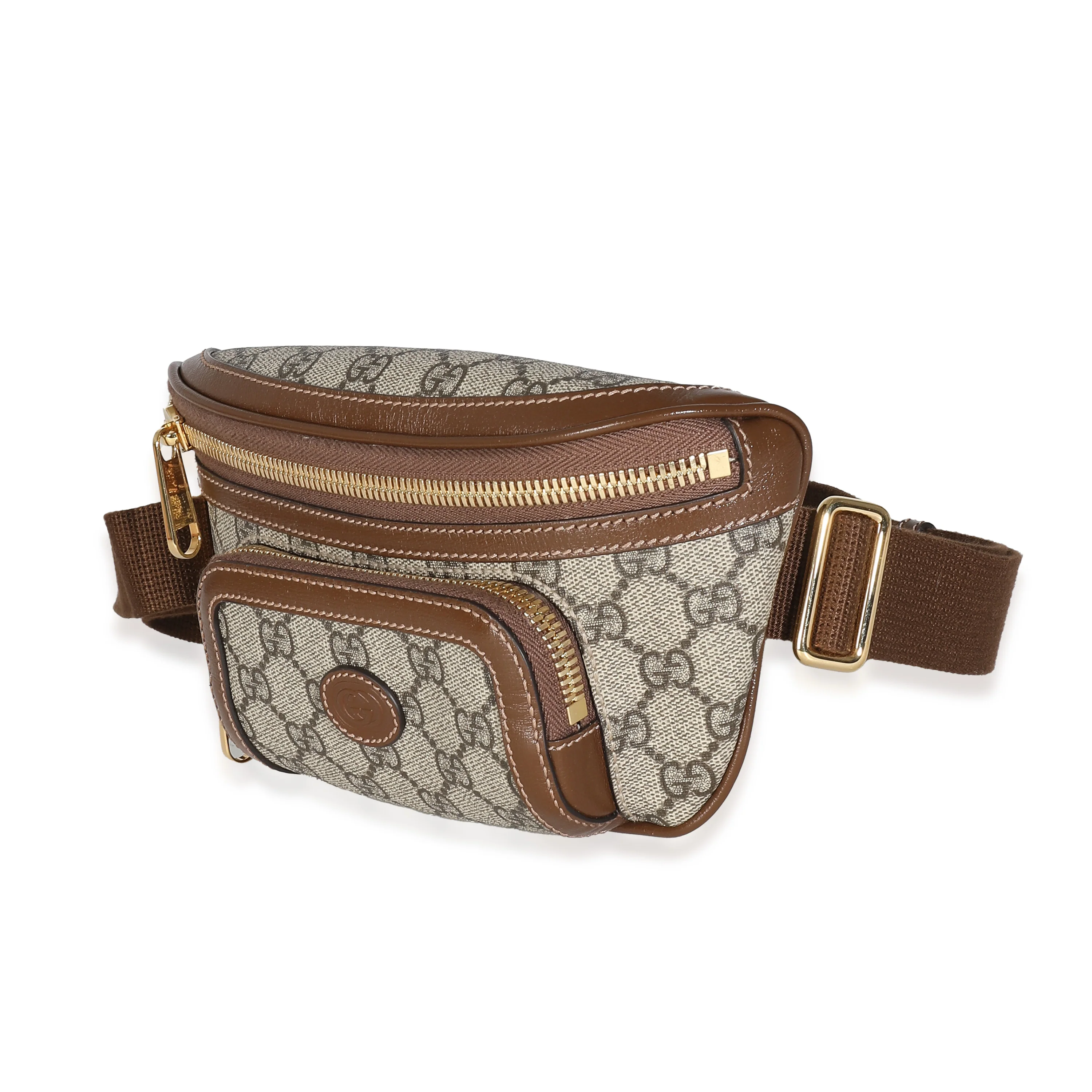 Gucci Beige GG Supreme Canvas Interlocking G Belt Bag - Image 2