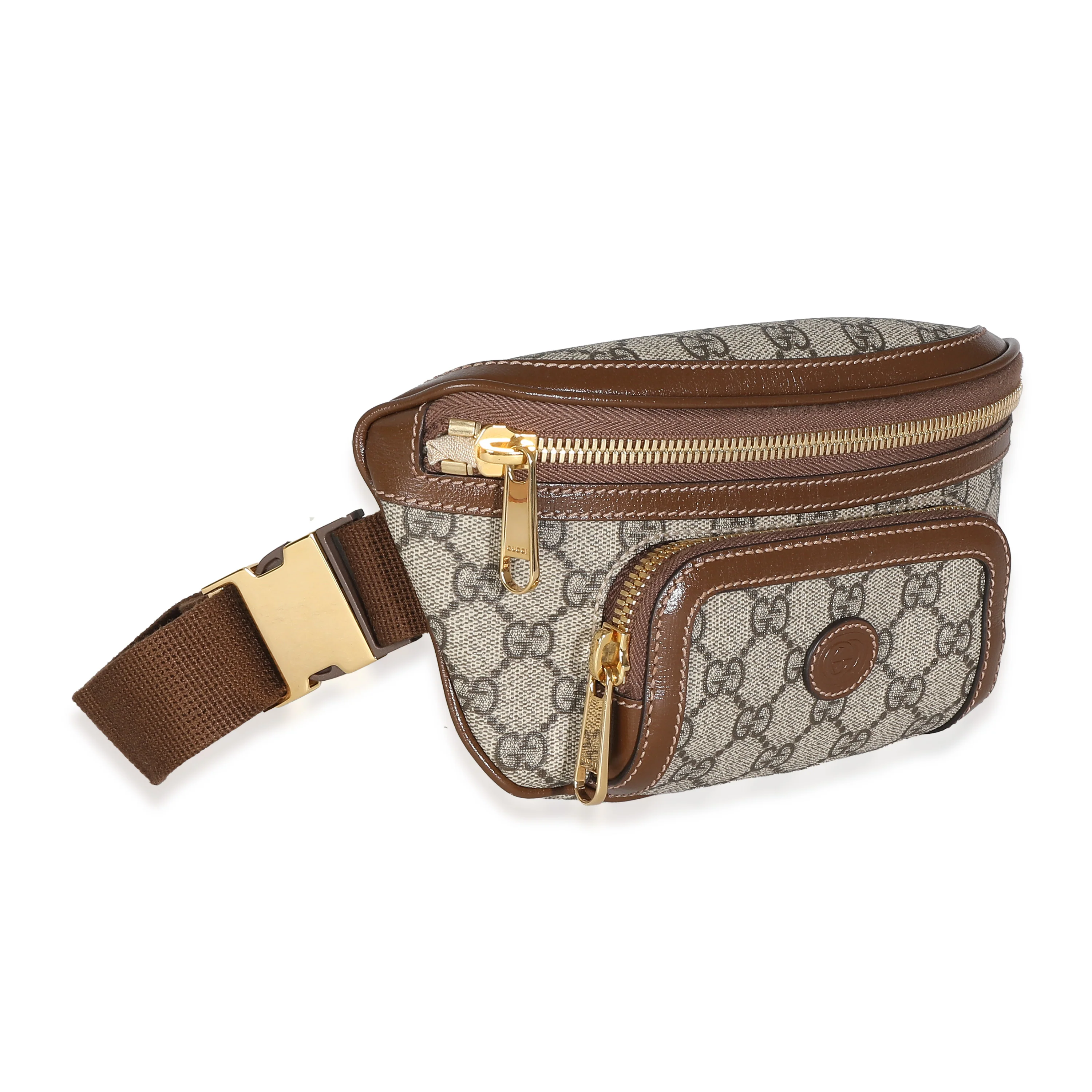 Gucci Beige GG Supreme Canvas Interlocking G Belt Bag - Image 3