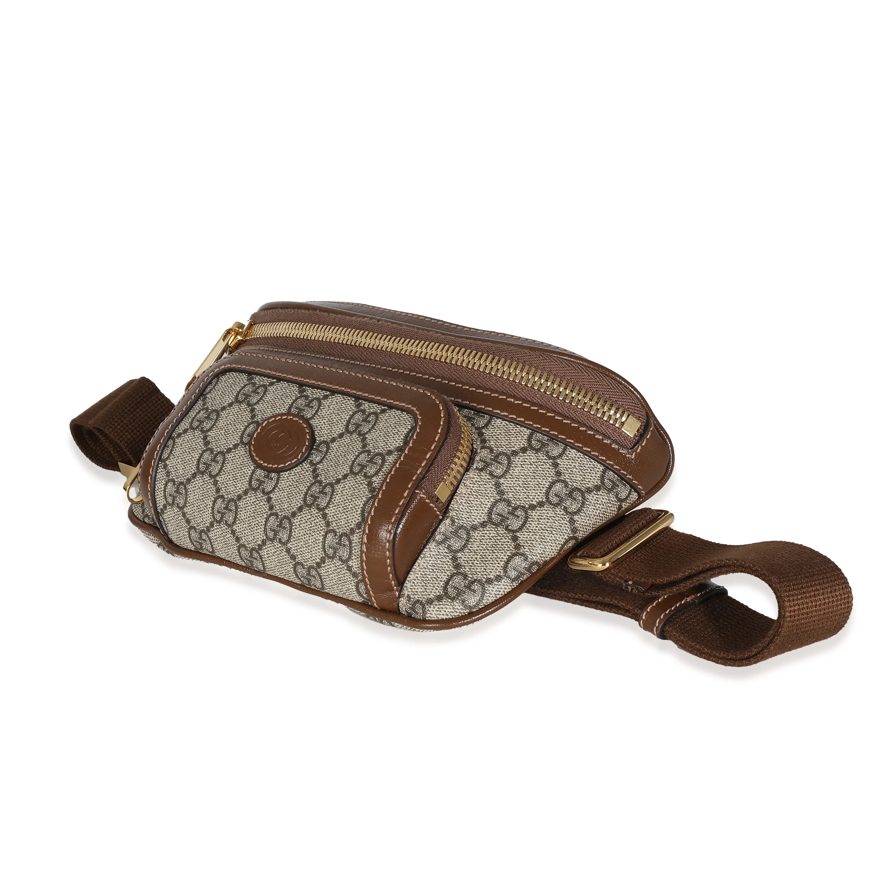 Gucci Beige GG Supreme Canvas Interlocking G Belt Bag - Image 6