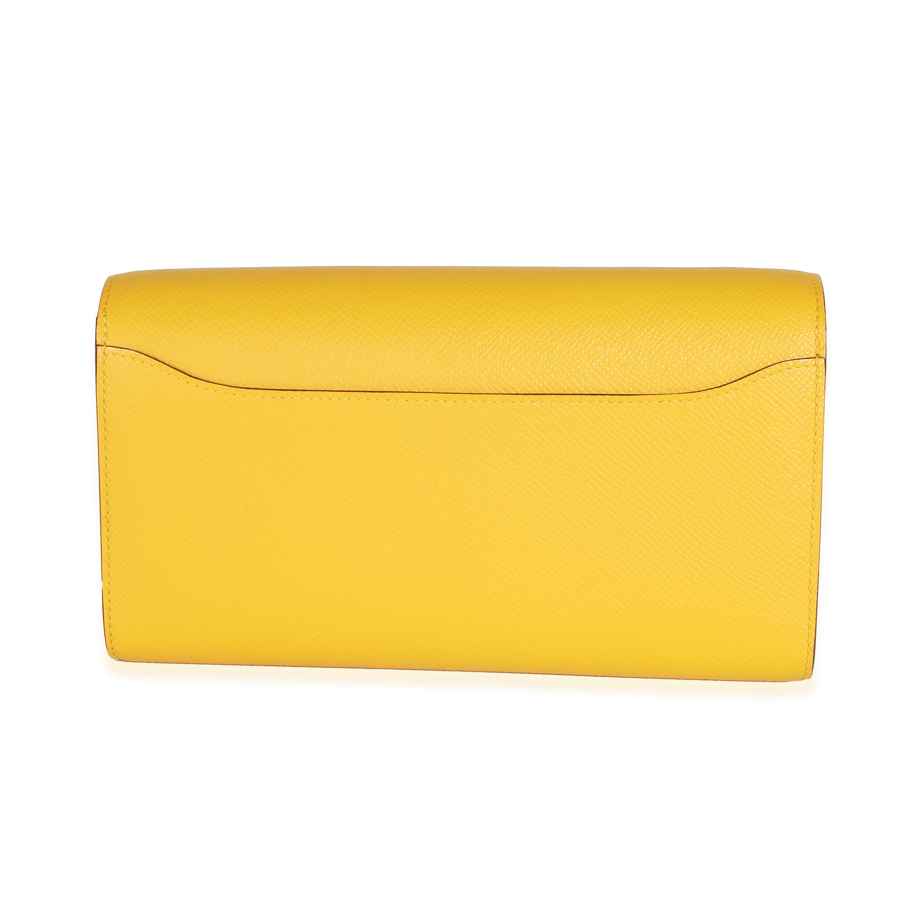 Hermès Jaune Ambre Epsom Constance Long Wallet To Go GHW - Image 5