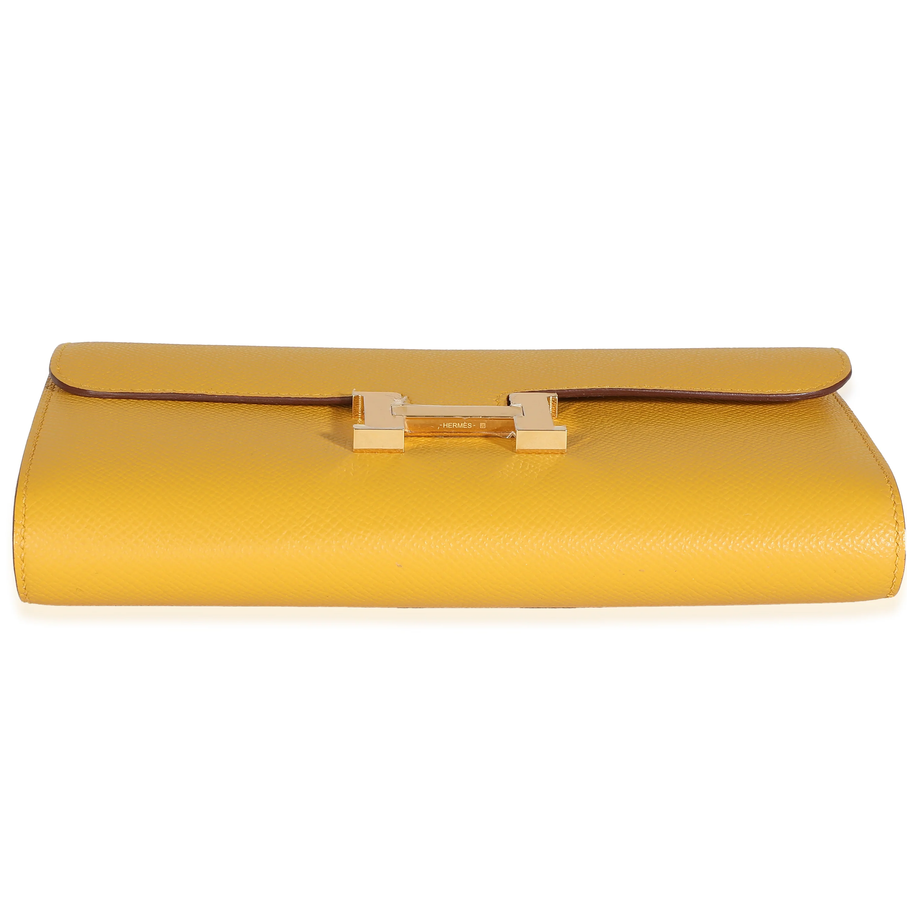 Hermès Jaune Ambre Epsom Constance Long Wallet To Go GHW - Image 7