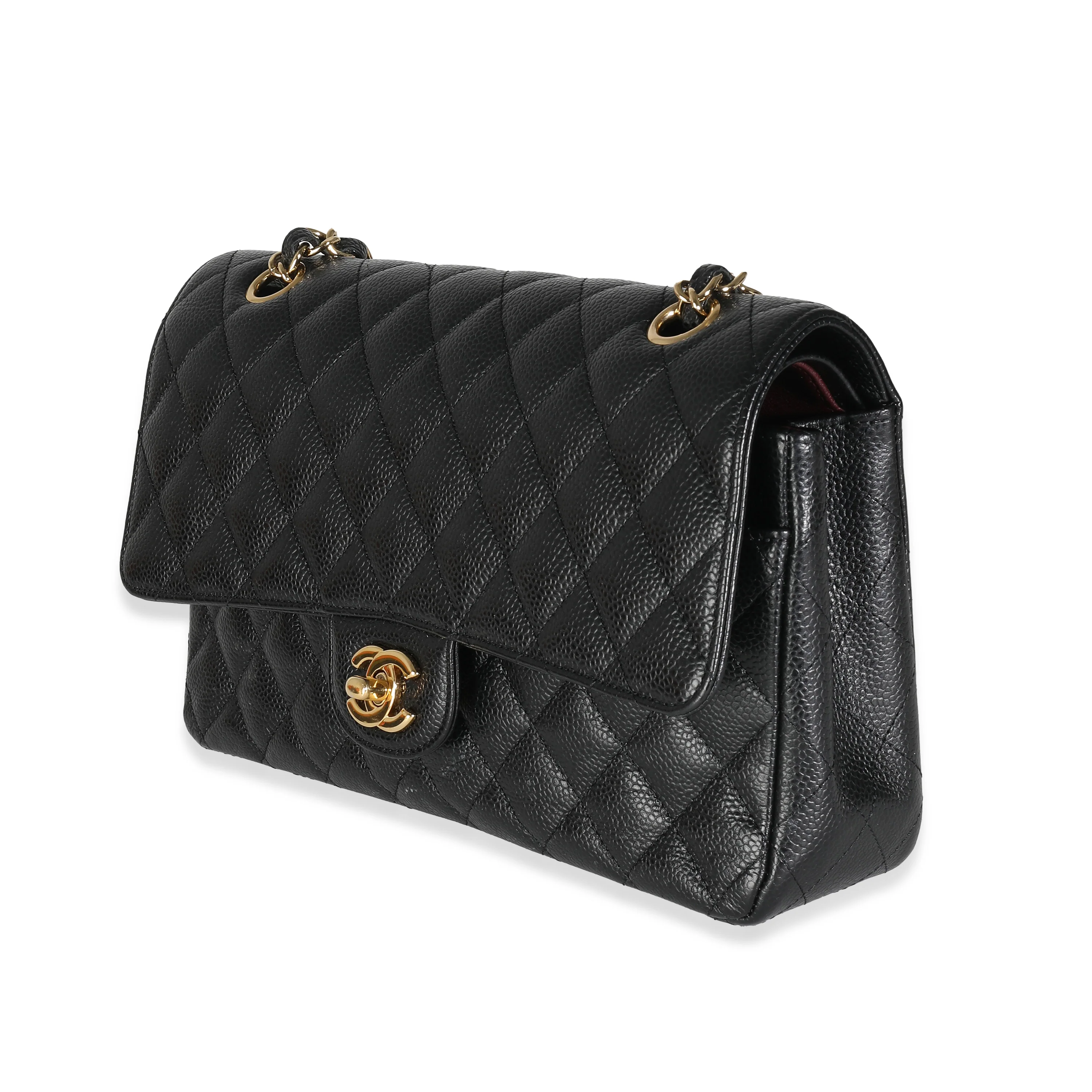 Black Quilted Medium Classic Double Flap Bag - Image 2