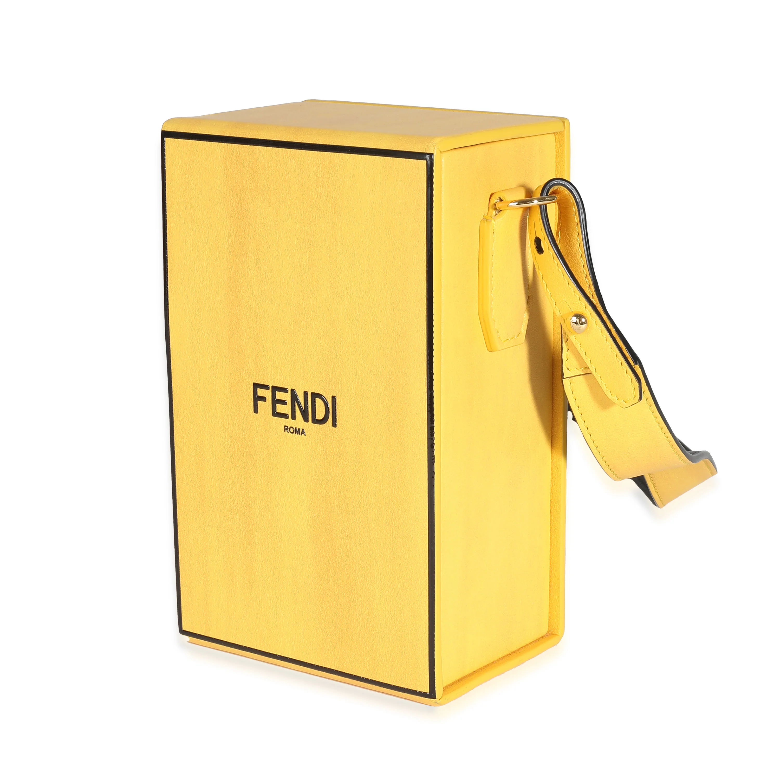 Yellow Vitello Fluffy Logo Vertical Box Bag - Image 2