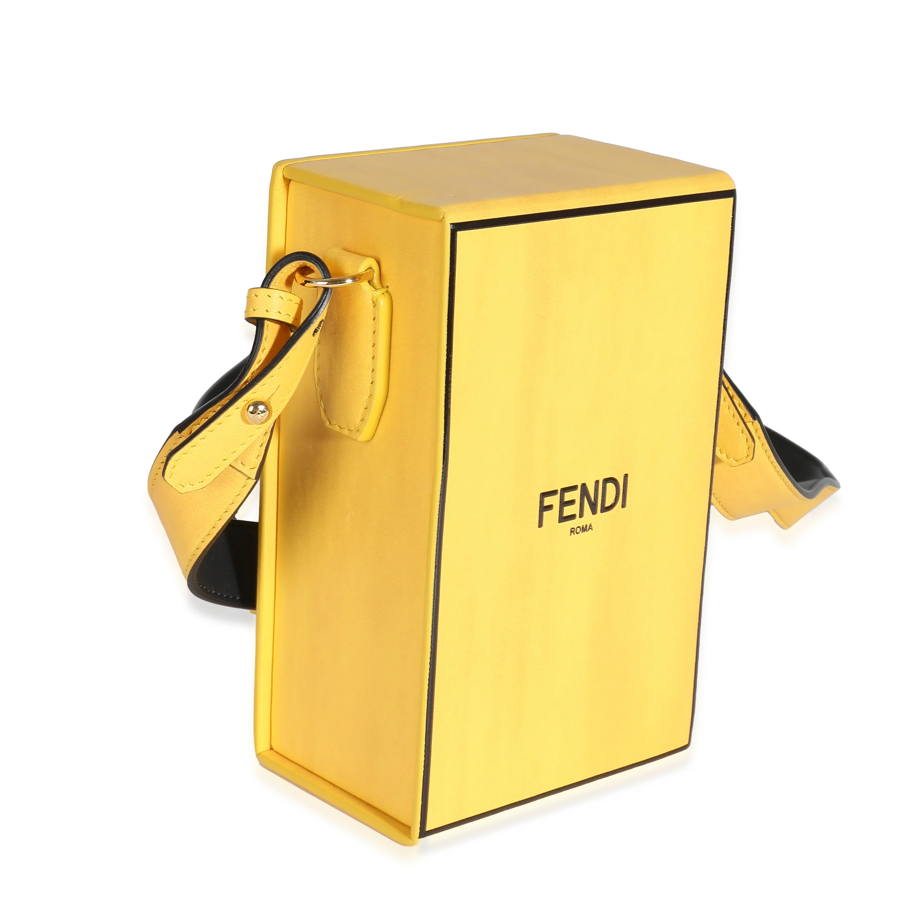 Yellow Vitello Fluffy Logo Vertical Box Bag - Image 3