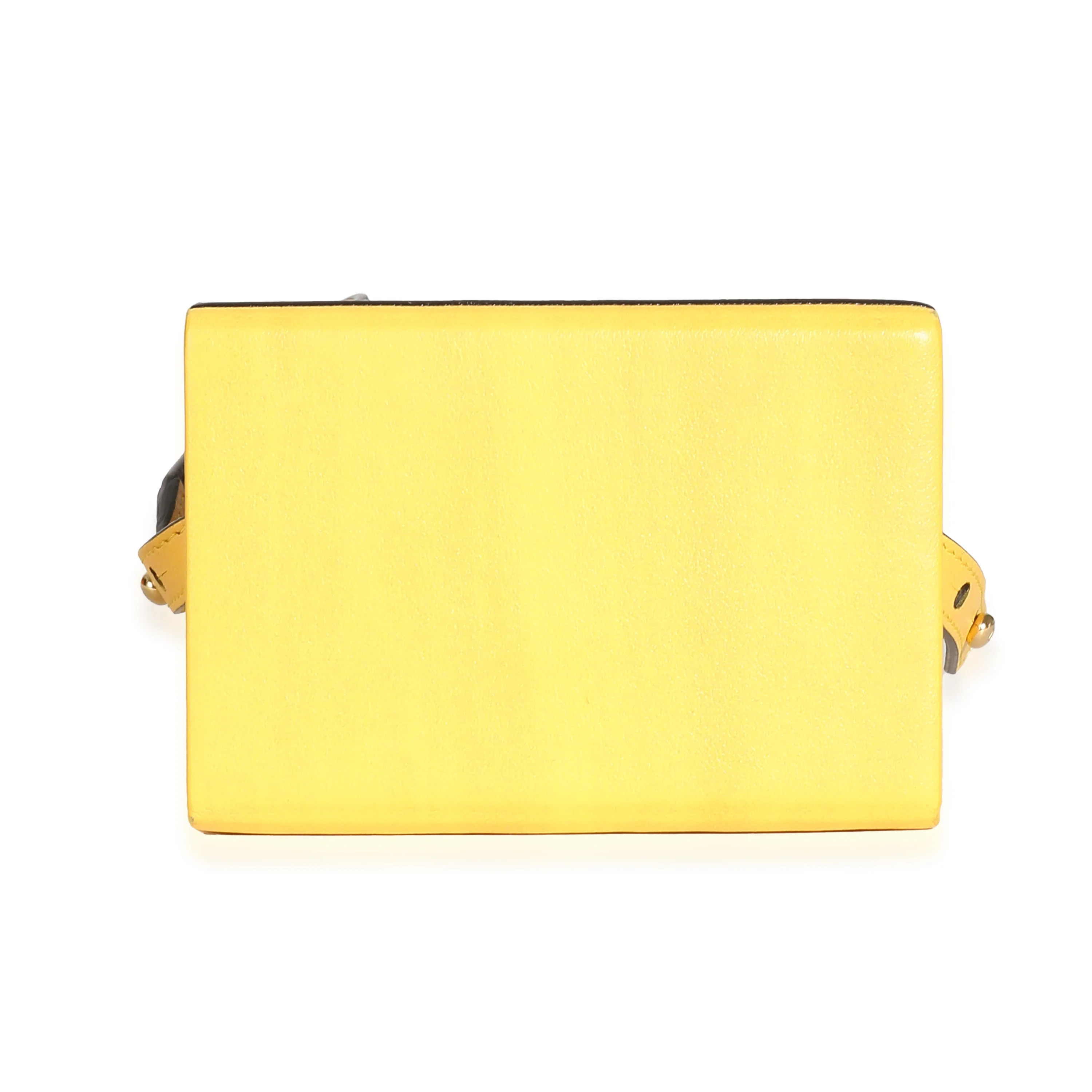 Yellow Vitello Fluffy Logo Vertical Box Bag - Image 7