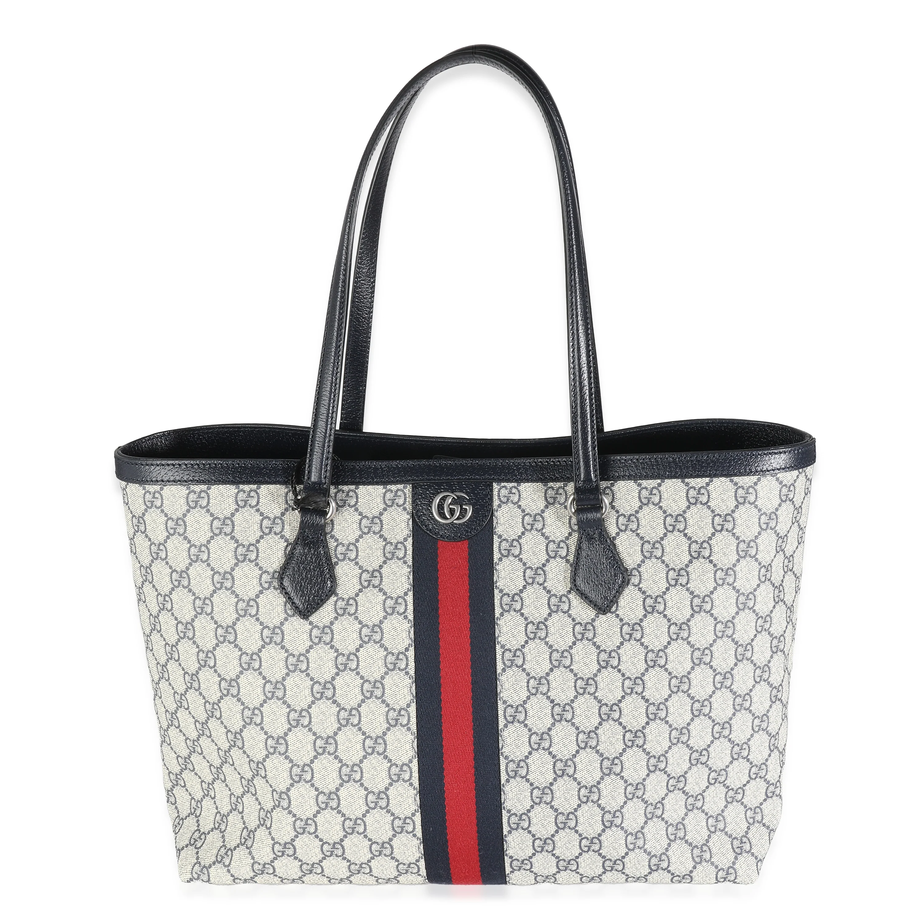 Gucci Beige Blue GG Supreme Canvas Medium Ophidia GG Tote