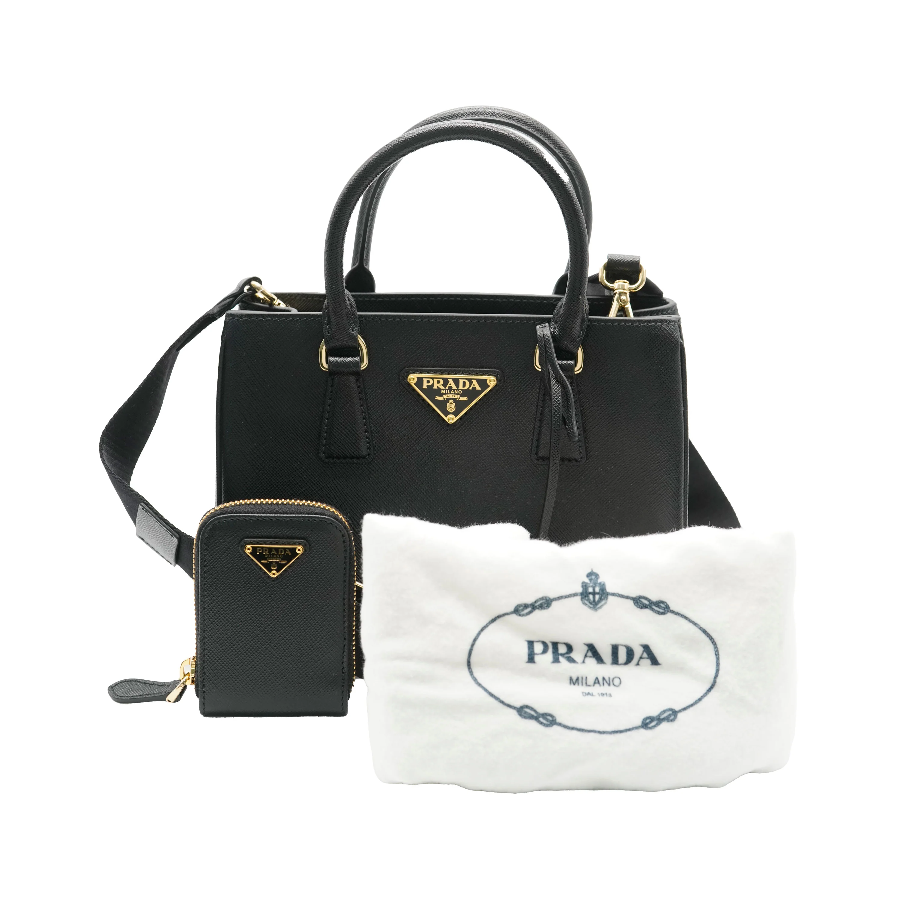 Black Saffiano Lux Mini Galleria Tote - Image 10