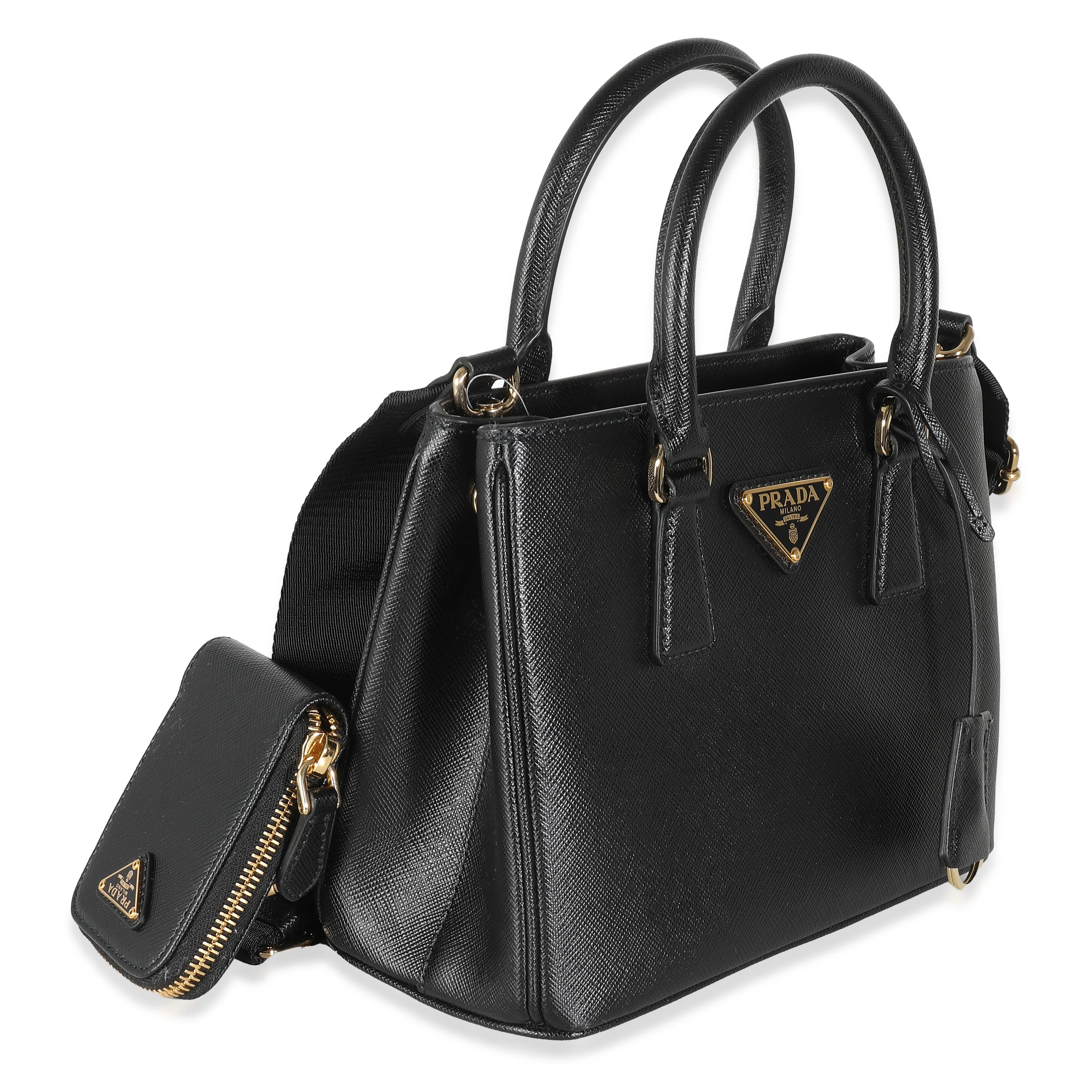 Black Saffiano Lux Mini Galleria Tote - Image 3