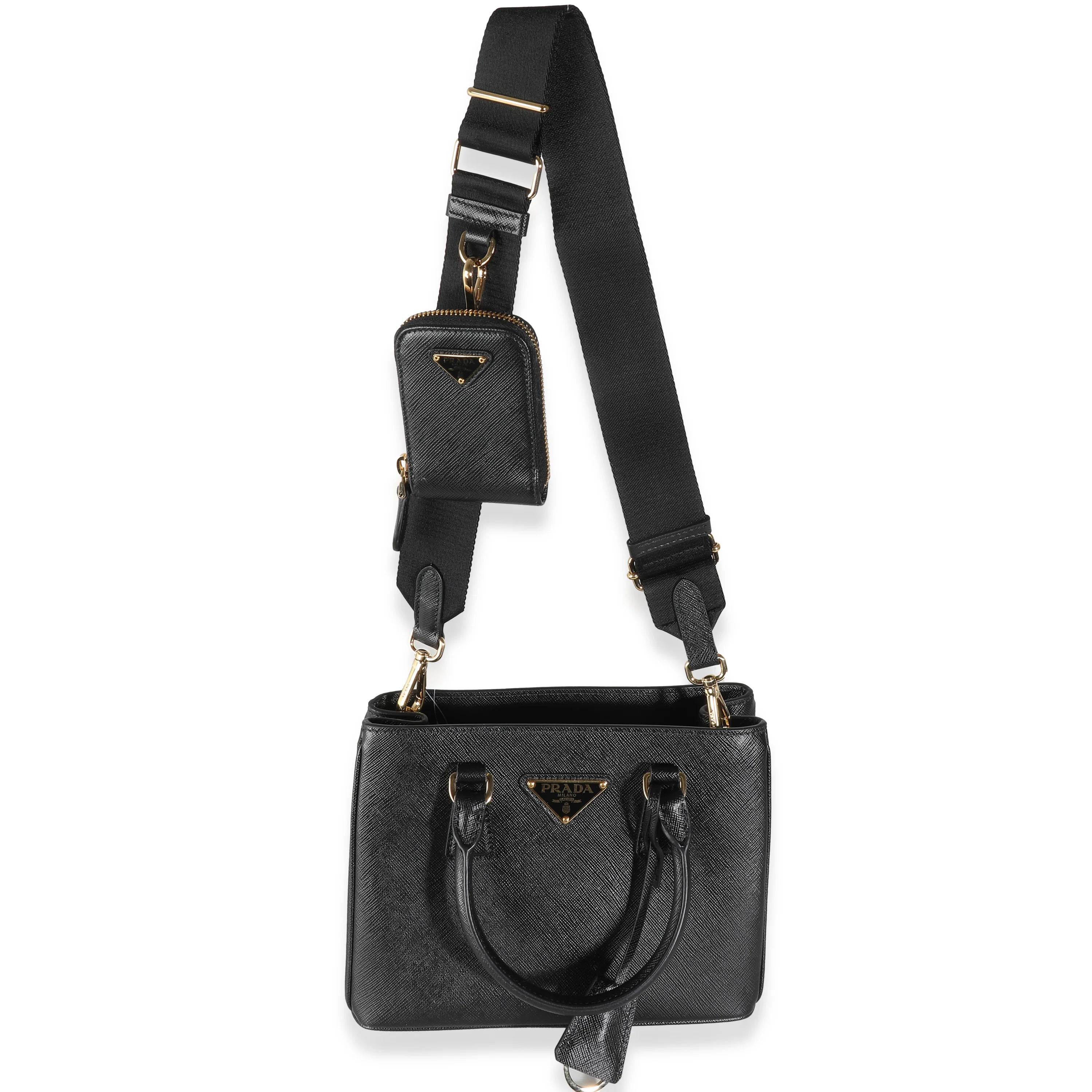 Black Saffiano Lux Mini Galleria Tote - Image 8