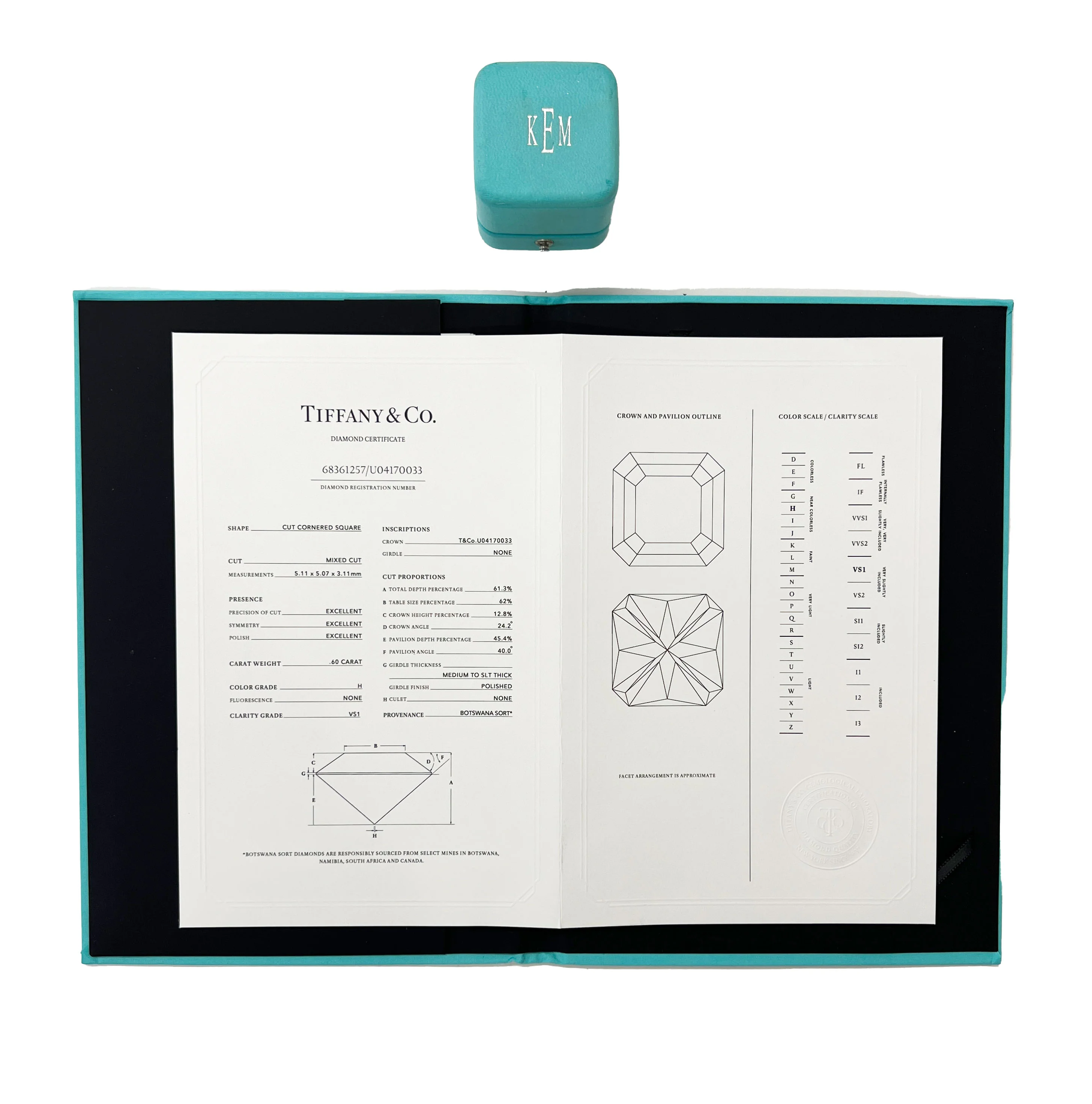 Tiffany True Engagement Ring in Platinum 0.60 CTW H VS1 - Image 4