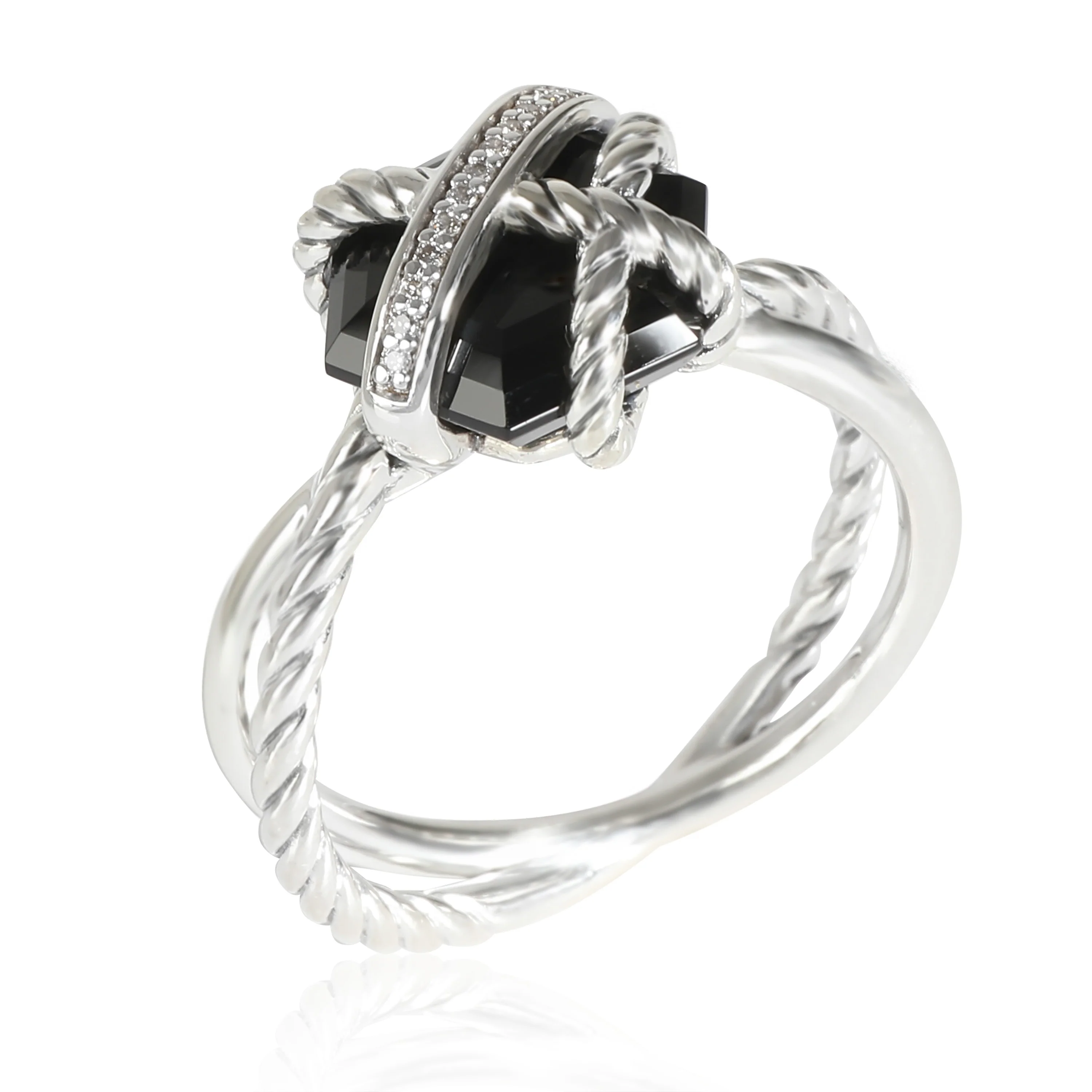 Cable Wrap Ring in Sterling Silver 0.1 CTW - Image 2