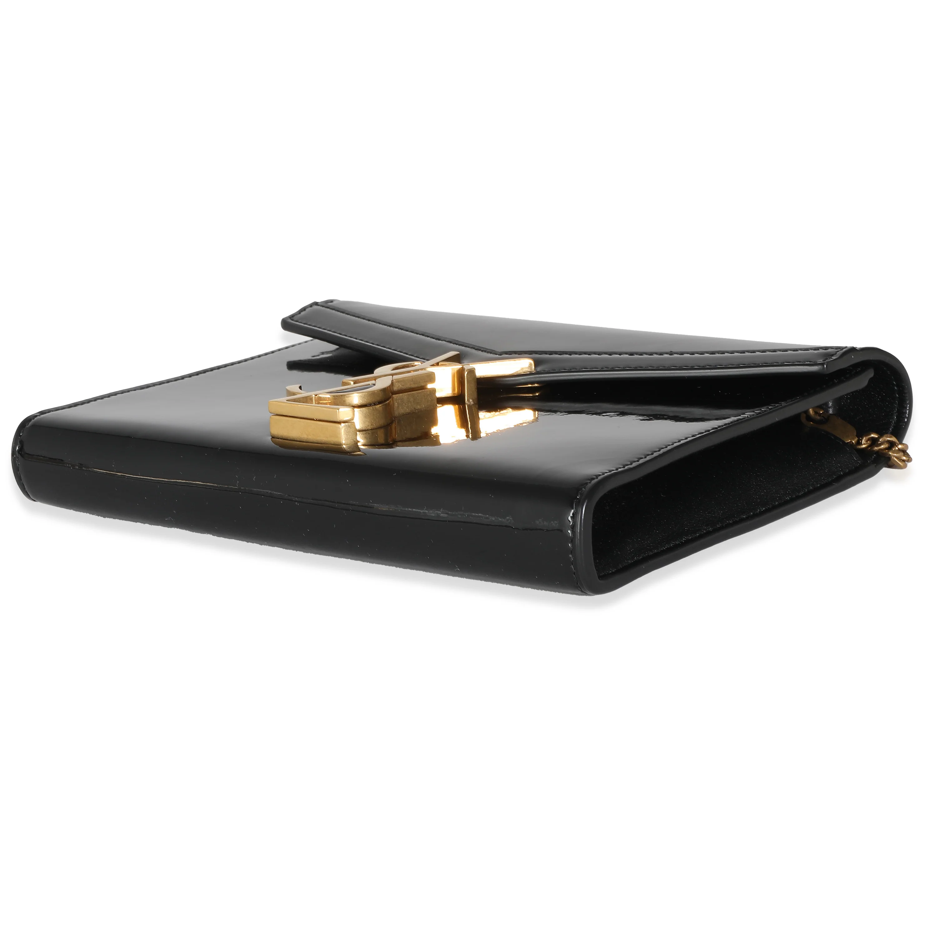 Black Patent Cassandre Chain Bag - Image 7