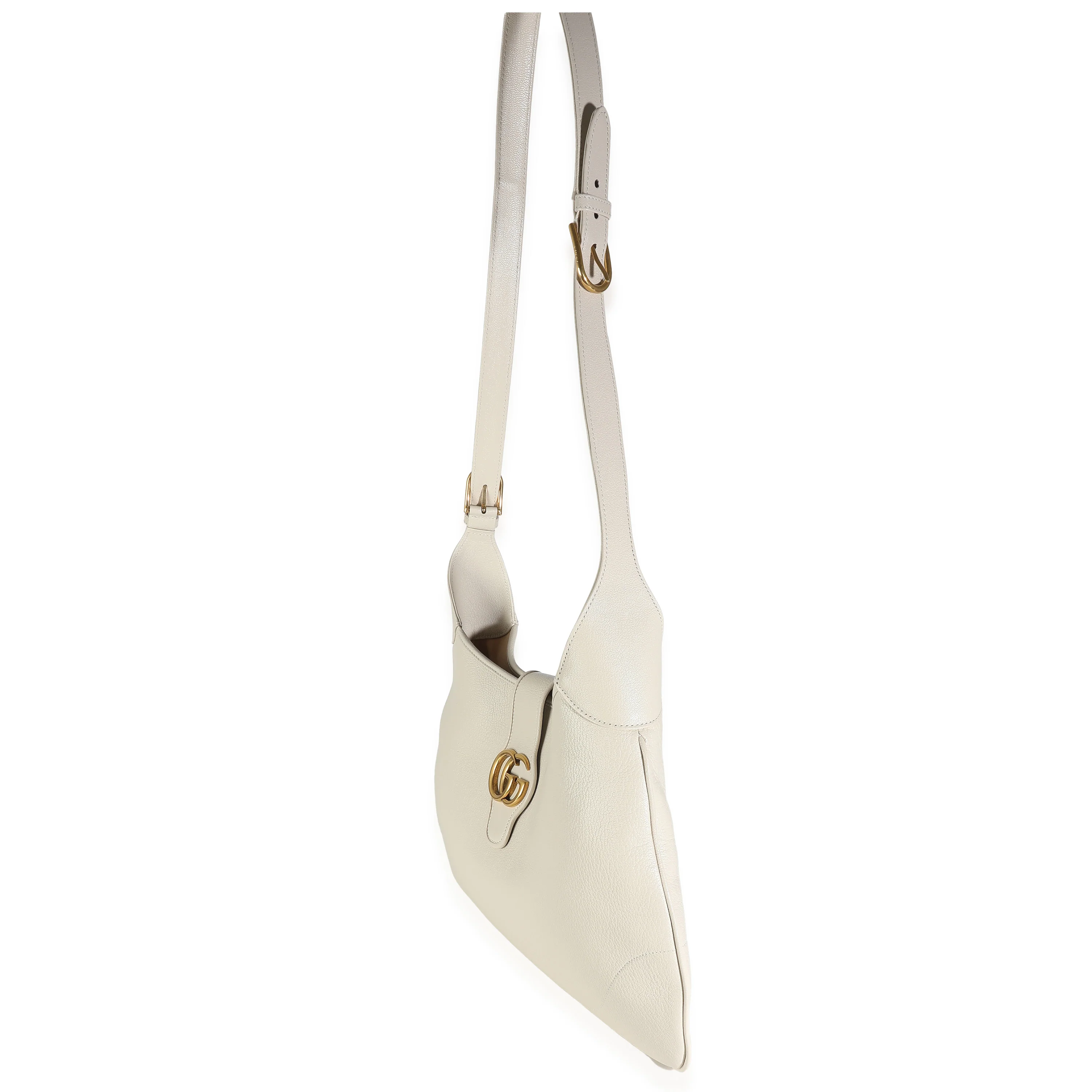 White Leather Large Aphrodite Hobo - Image 2