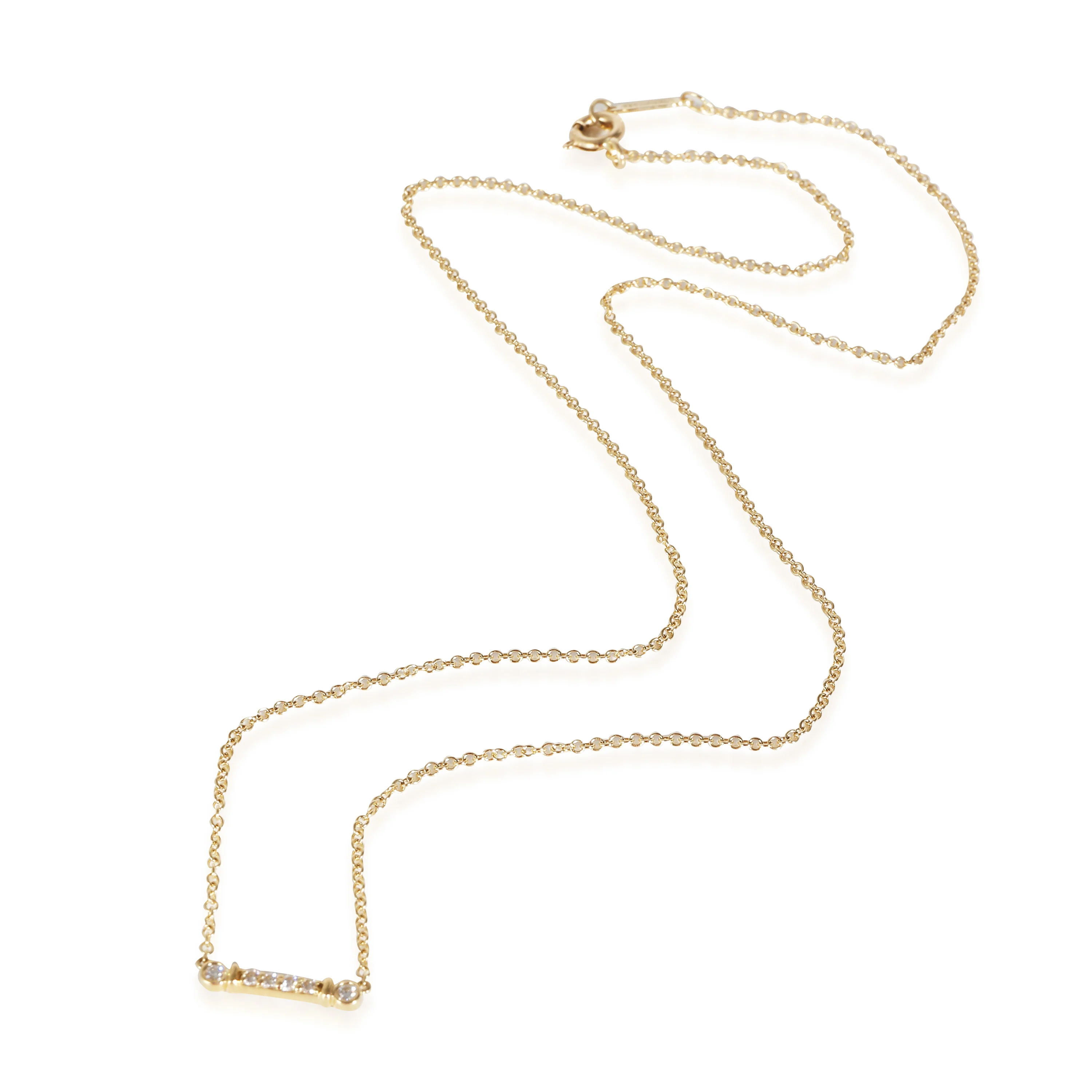Fleur de Lis Bar Necklace in 18k Yellow Gold 0.04 CTW - Image 2