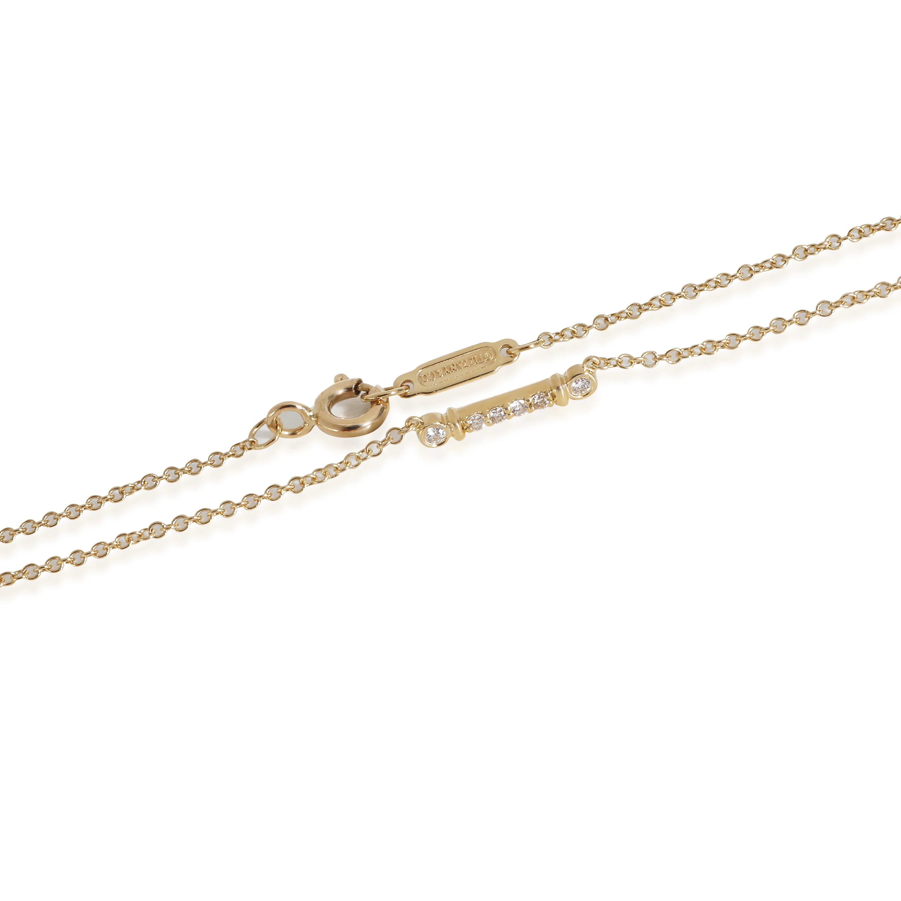 Fleur de Lis Bar Necklace in 18k Yellow Gold 0.04 CTW - Image 3