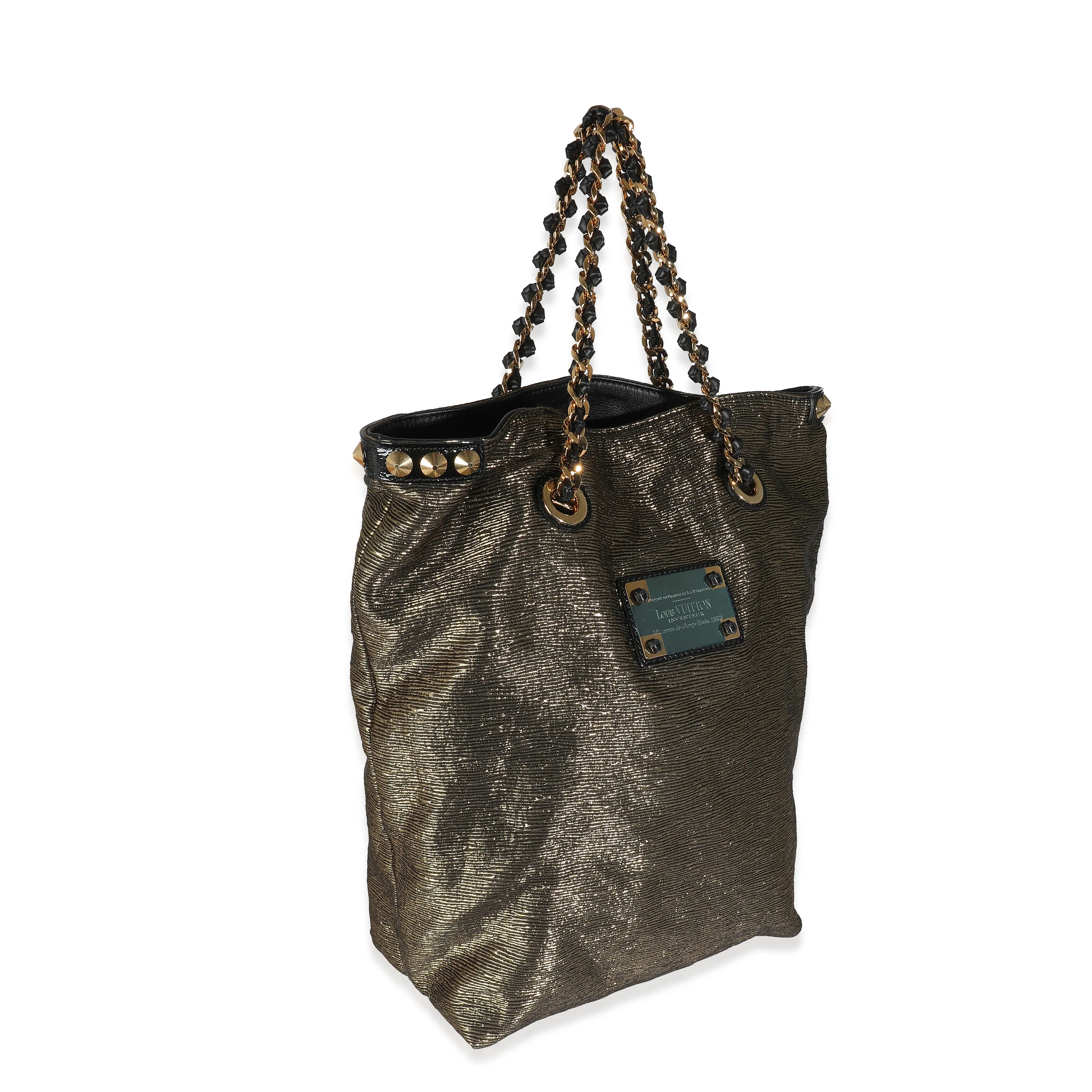 Metallic Gold Jacquard Double Jeu Tote - Image 3